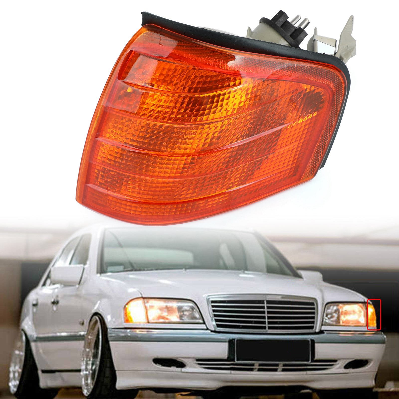 PALASER Left/right Corner Lights Turn Signal Lamps For Benz C Class W202 1994-2000 - Image 9