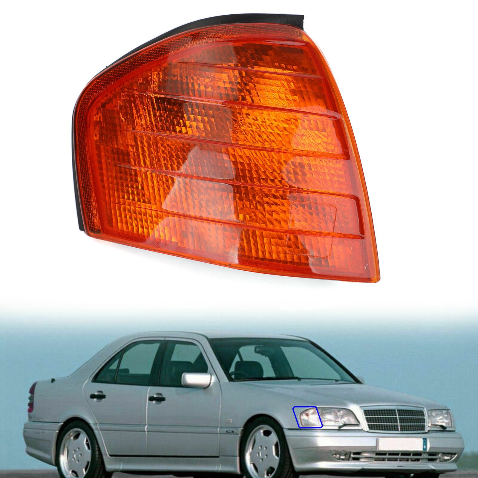 PALASER Left/right Corner Lights Turn Signal Lamps For Benz C Class W202 1994-2000 - Image 6