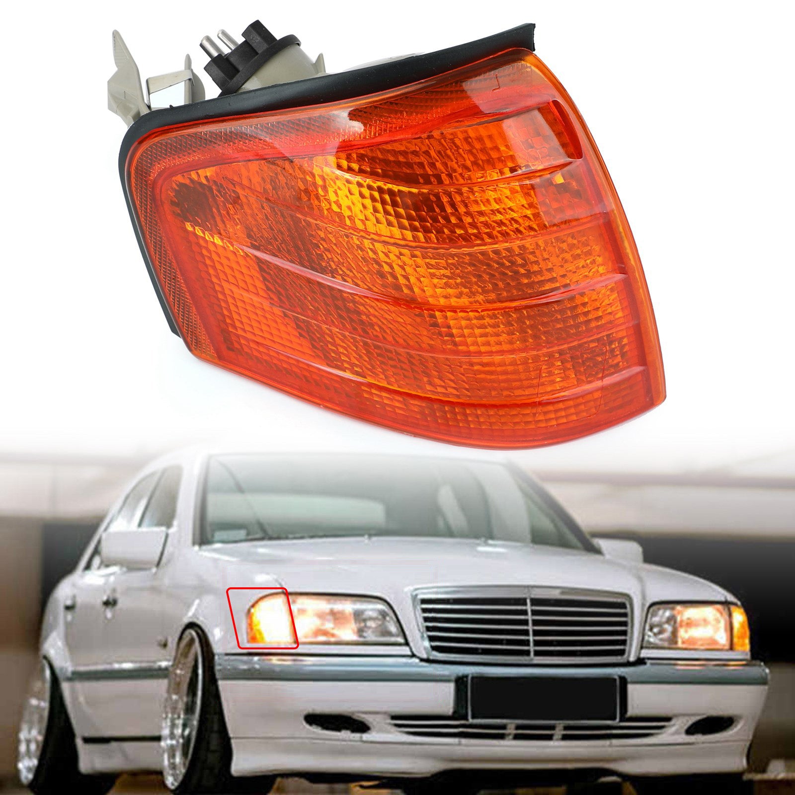 PALASER Left/right Corner Lights Turn Signal Lamps For Benz C Class W202 1994-2000 - Image 5