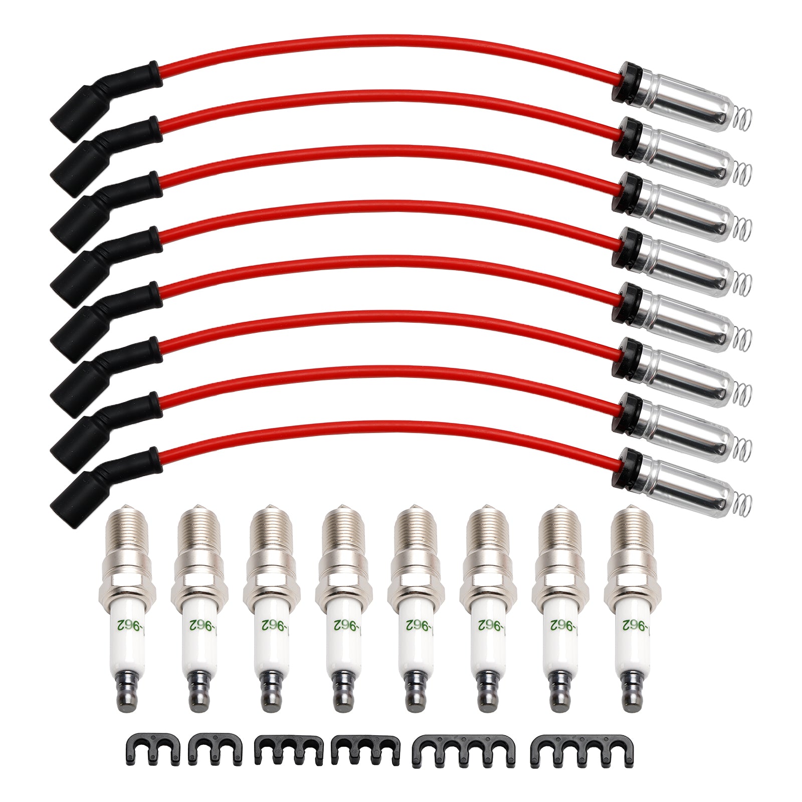 PALASER 2007-2008 GMC Yukon Xl 1500 5.3L 6.0L 6.2L V8 8x Spark Plugs +wires 10.5mm Set 19299585 41962