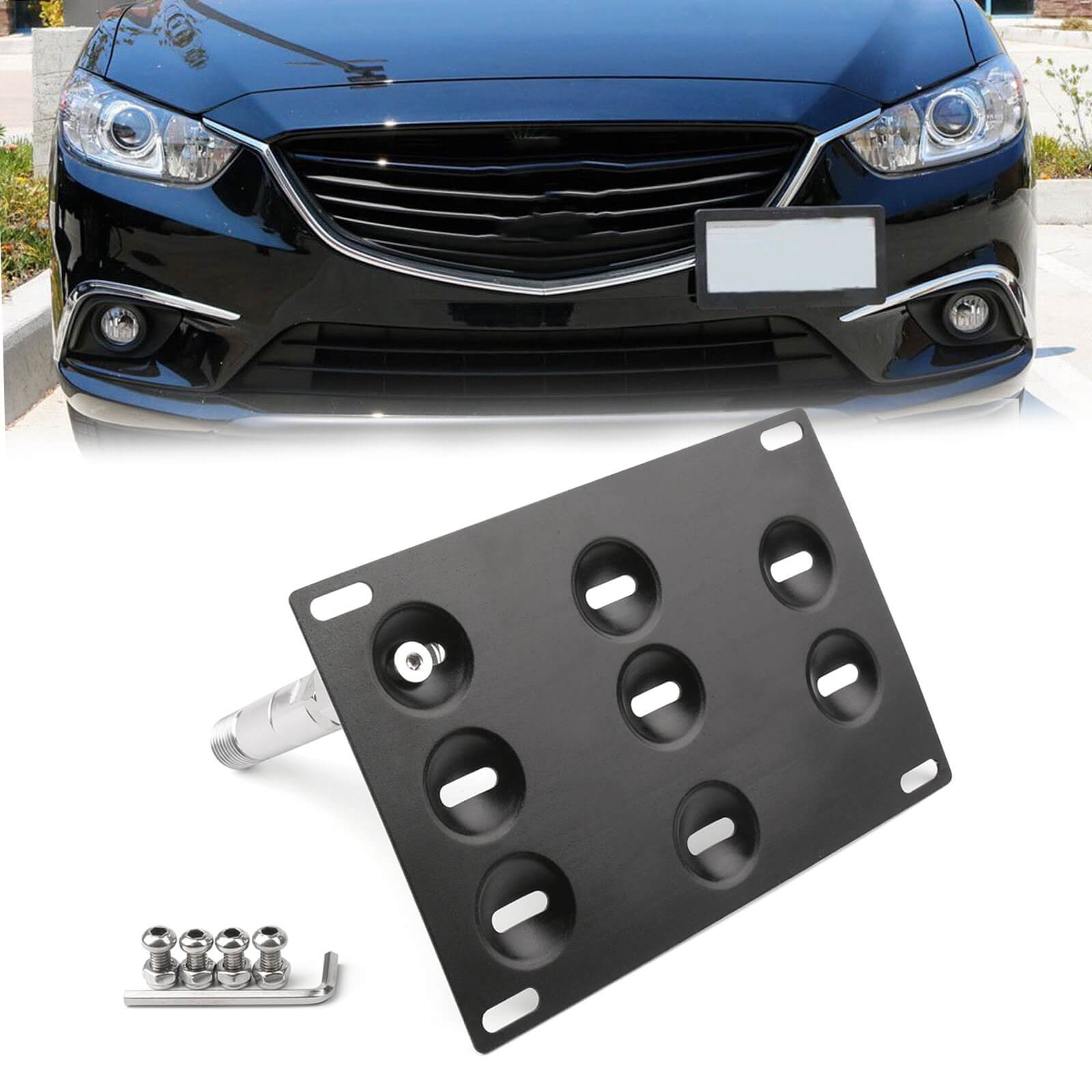 PALASER Bumper Tow Hook License Plate Mount Bracket Holder For Mazda 3 Mazda 6 CX5 MX5