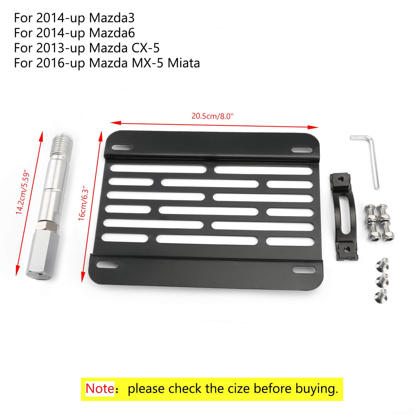 PALASER License Plate Mount Bracket Holder Bumper Tow Hook For Mazda 3 Mazda 6 CX5 MX5 - Image 2