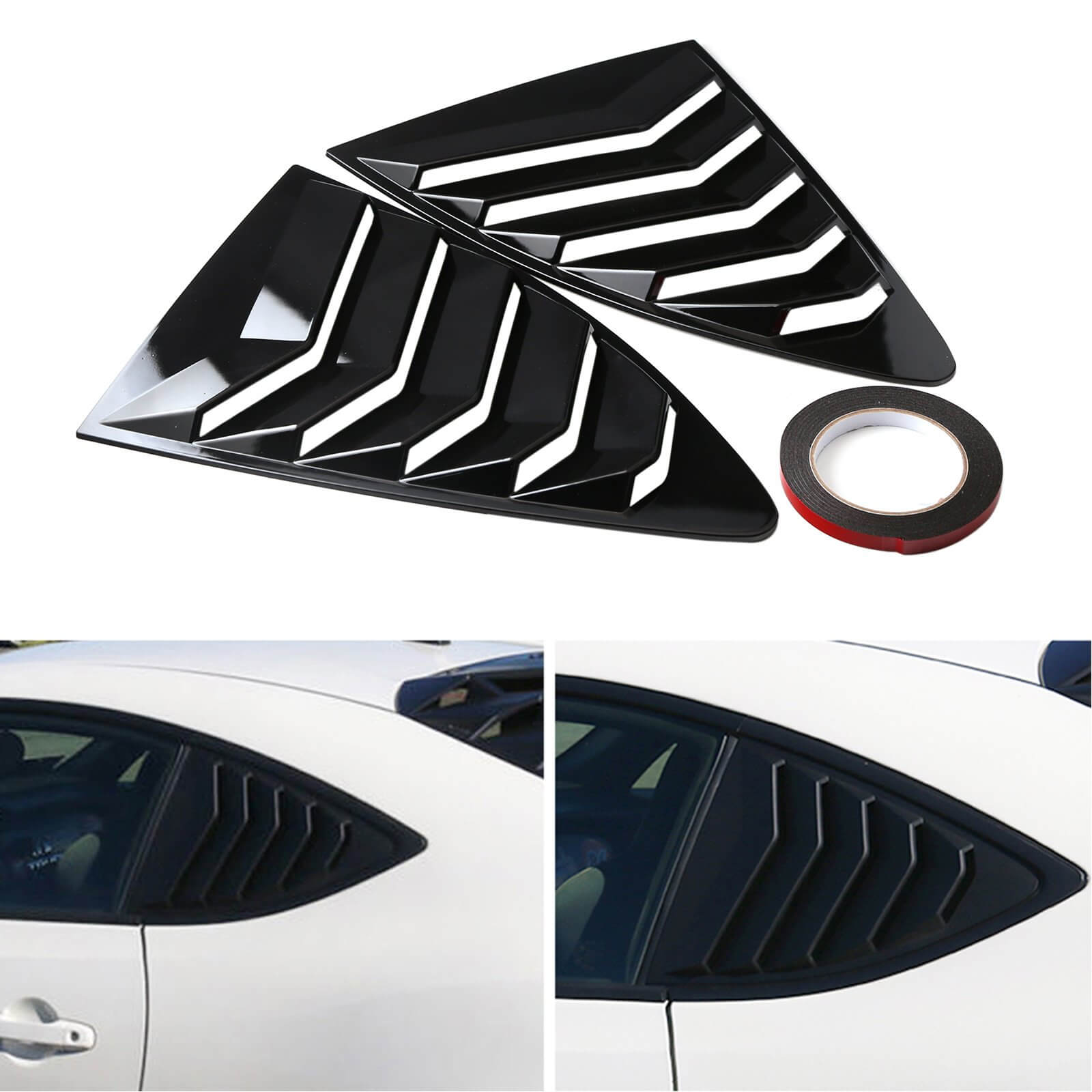 PALASER Side Window Louver Glossblack For 2013-2018 Scion Frs Brz Toyota 86 G - Image 5