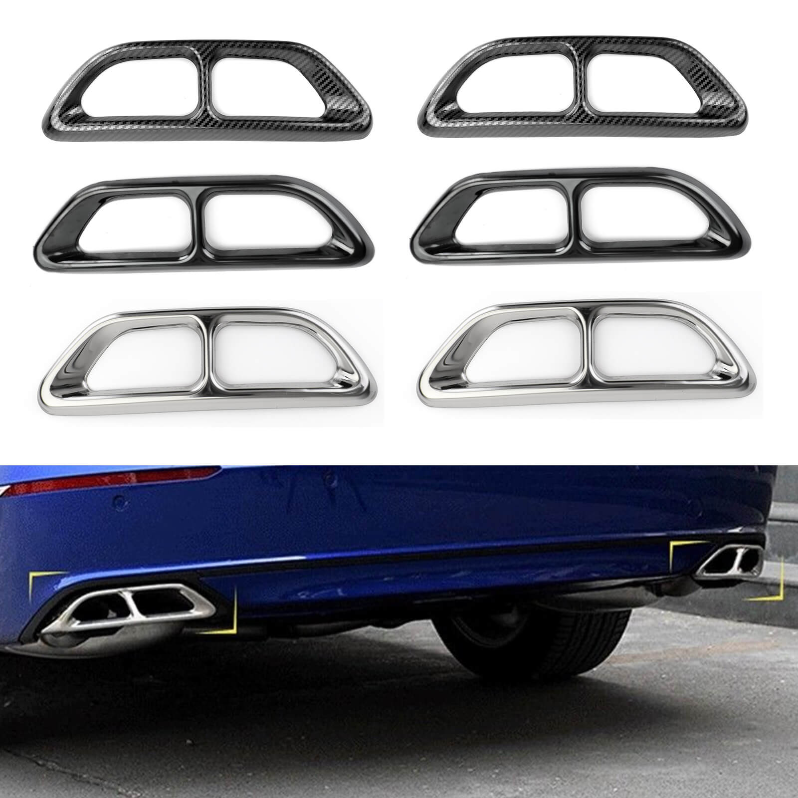 PALASER 2018 2019 Honda Accord 2pcs Rear Cylinder Exhaust Pipe Cover Trim
