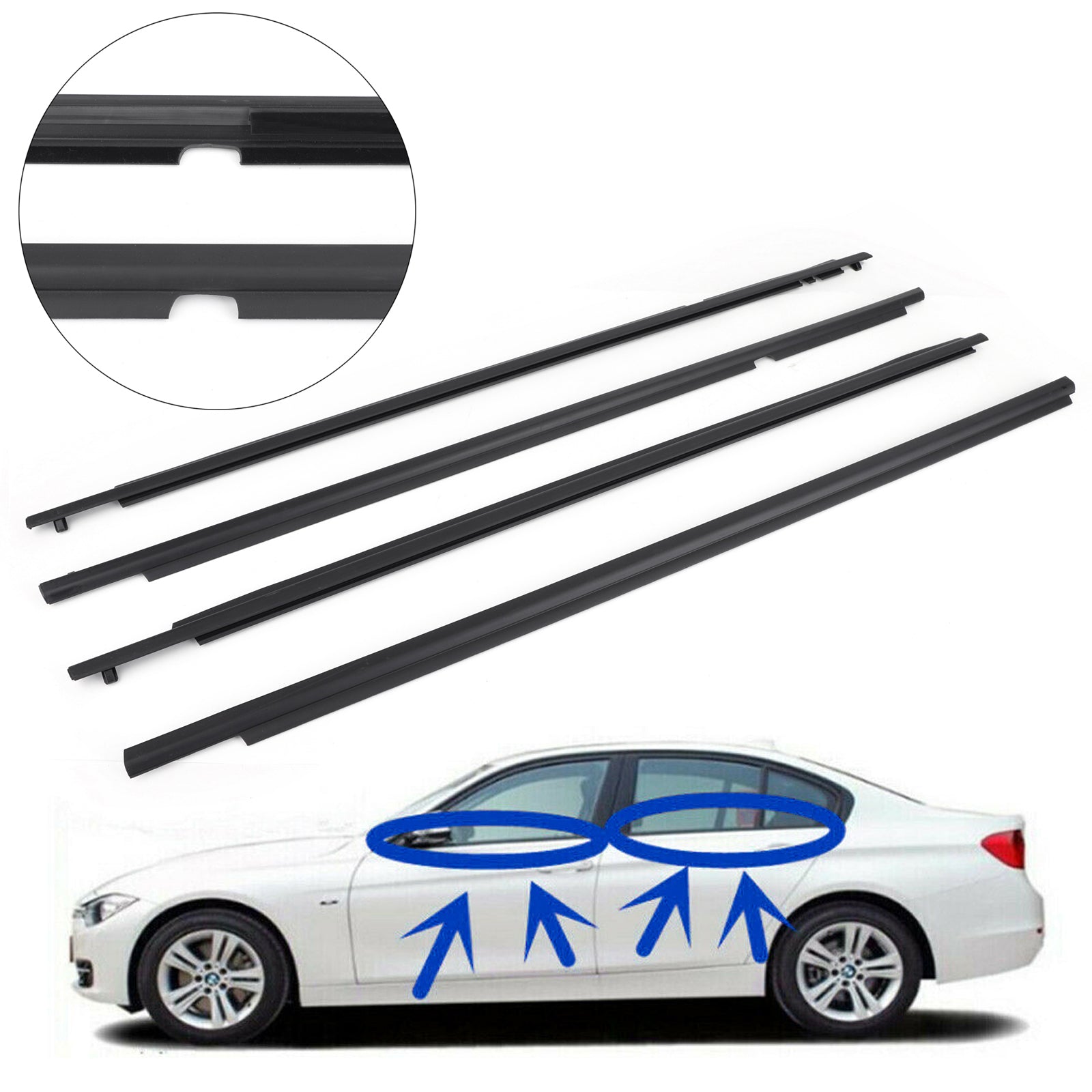 PALASER Toyota Corolla 2009-2013 Door Weatherstrip Belt Seal Window Moulding Trim 75710-02170