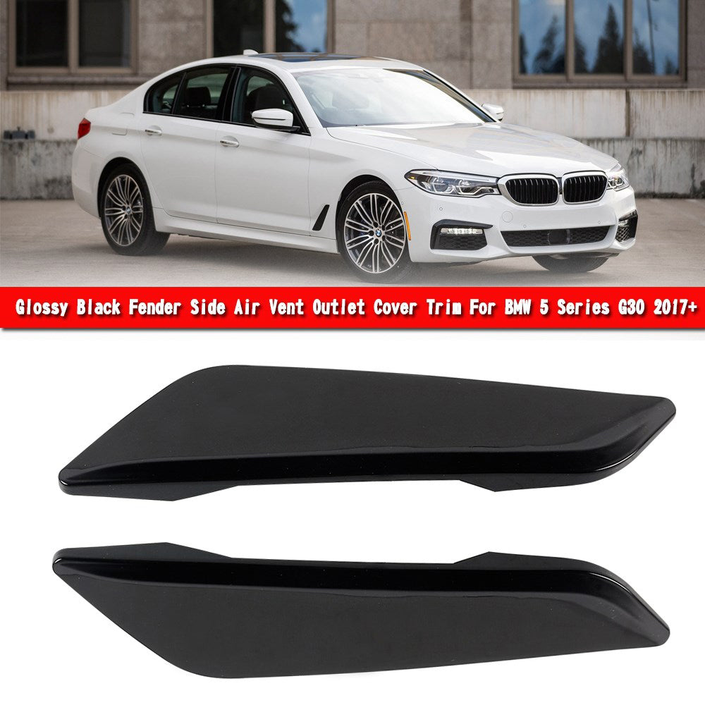 PALASER Mw 5 Series G30 2017+ Glossy Black Fender Side Air Vent Outlet Cover Trim - Image 3