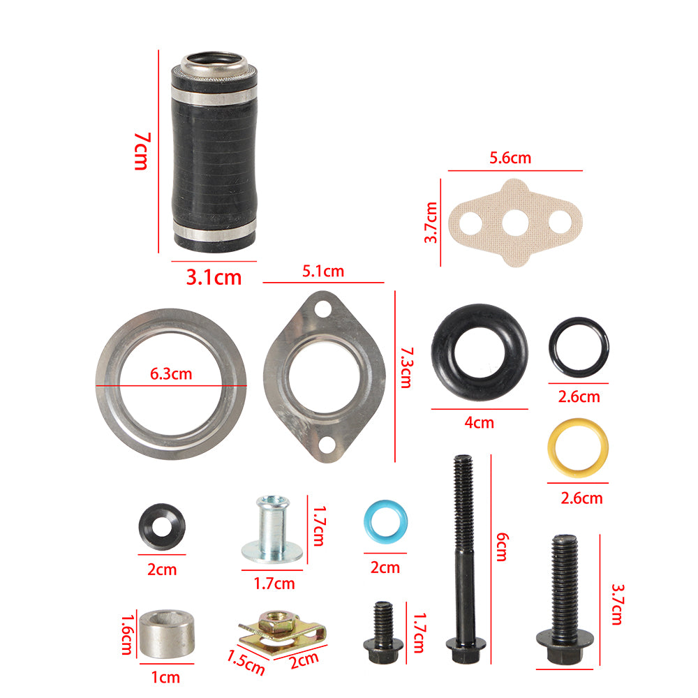 PALASER 2003-2010 Ford 6.0 6.0L F250 F350 EGR Cooler Intake Manifold Gasket Set With Hose - Image 2