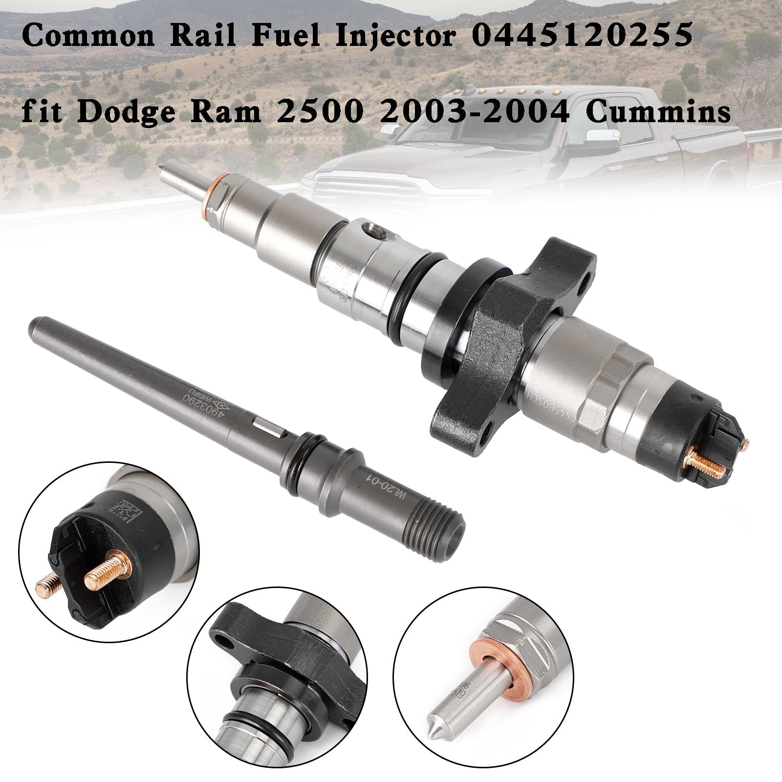 PALASER 2003 Dodge Pick-up Truck 5.9L Diesel Common Rail Fuel Injector 0445120255 5263318 044512010 0445120113 0986435503 - Image 7