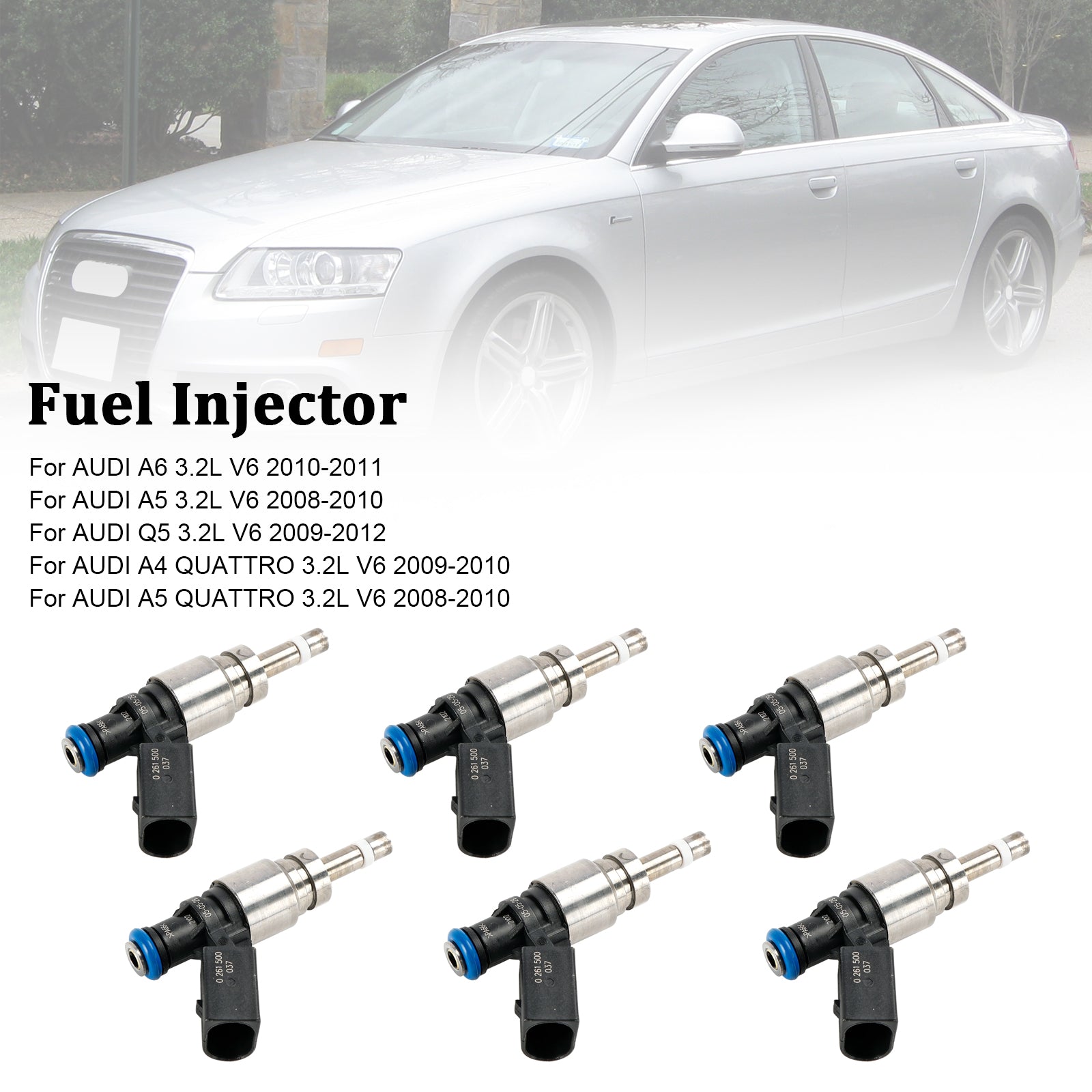 PALASER 2009-2010 Audi A4 Quattro 3.2L V6 Fuel Injector 06E906036F 0261500037 - Image 17