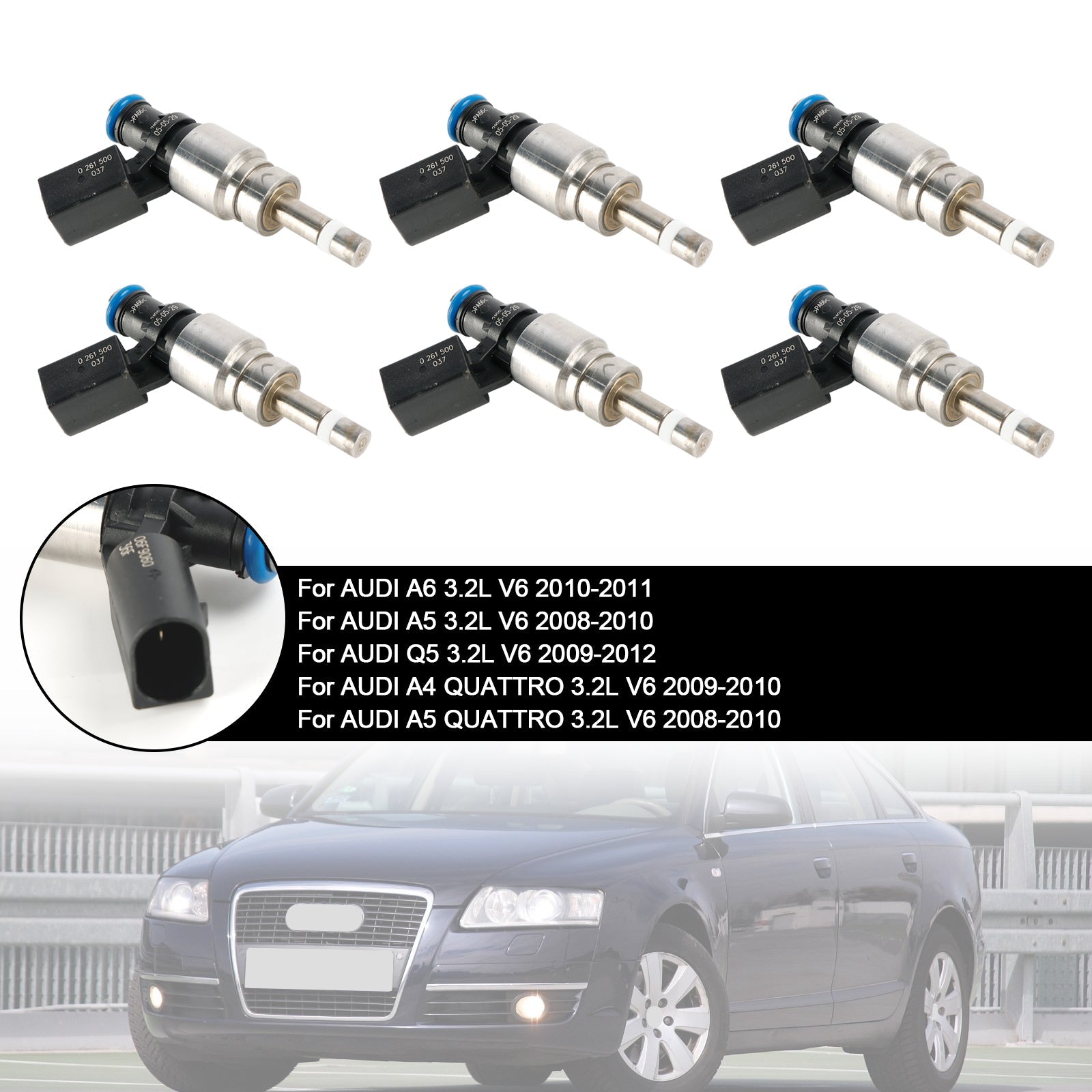 PALASER 2008-2010 Audi A5 Quattro 3.2L V6 Fuel Injector 06E906036F 0261500037 - Image 18