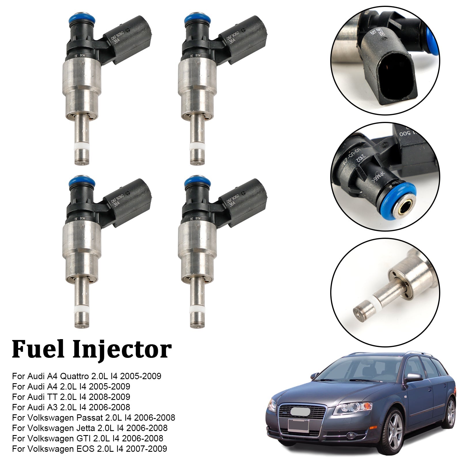 PALASER 2005-2009 Audi A4 2.0L I4 Fuel Injector 06F906036A 0261500021 - Image 20