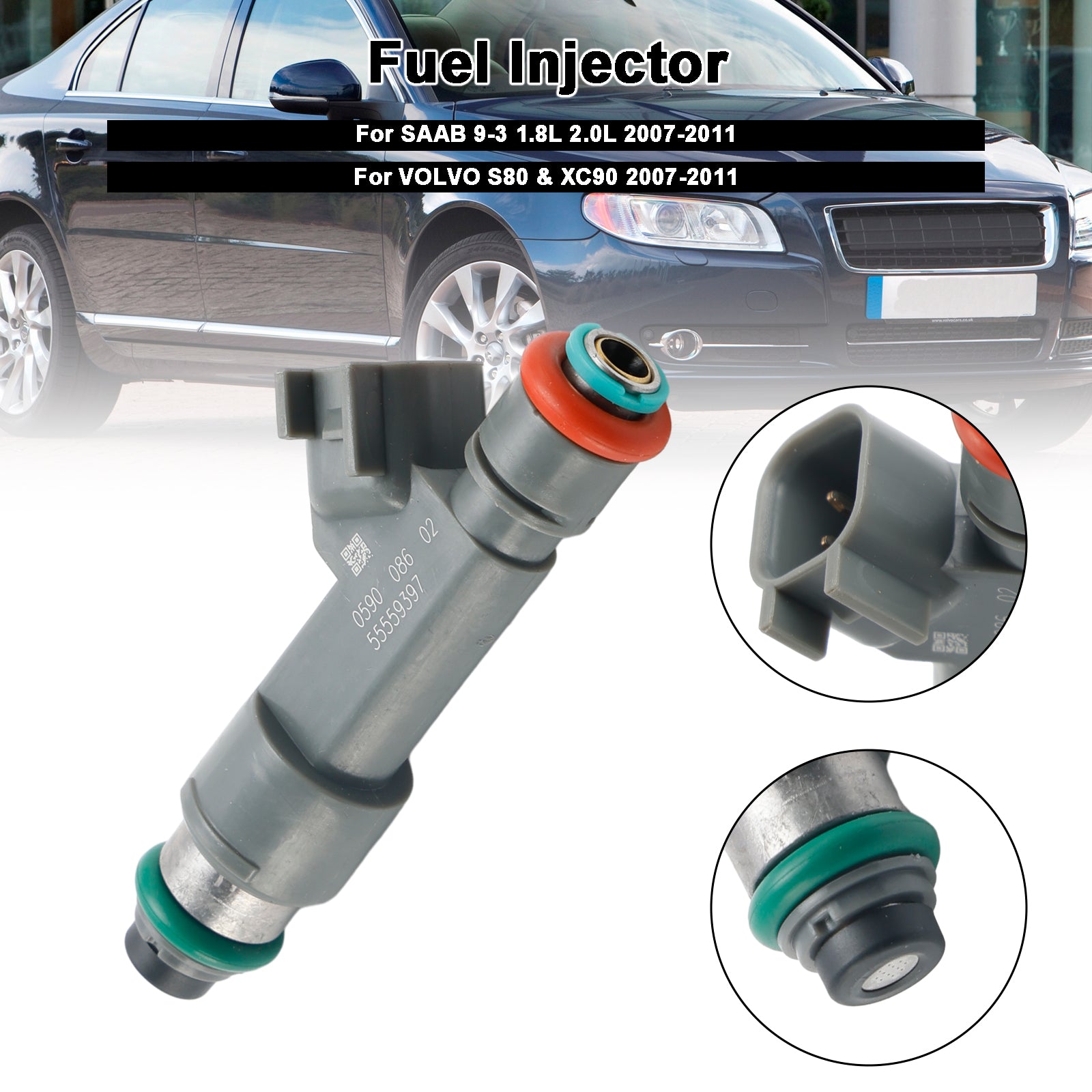 PALASER 2007-2011 Saab 9-3 1.8L 2.0L Volvo S80 & XC90 Fuel Injector 55559397 8653608 - Image 6