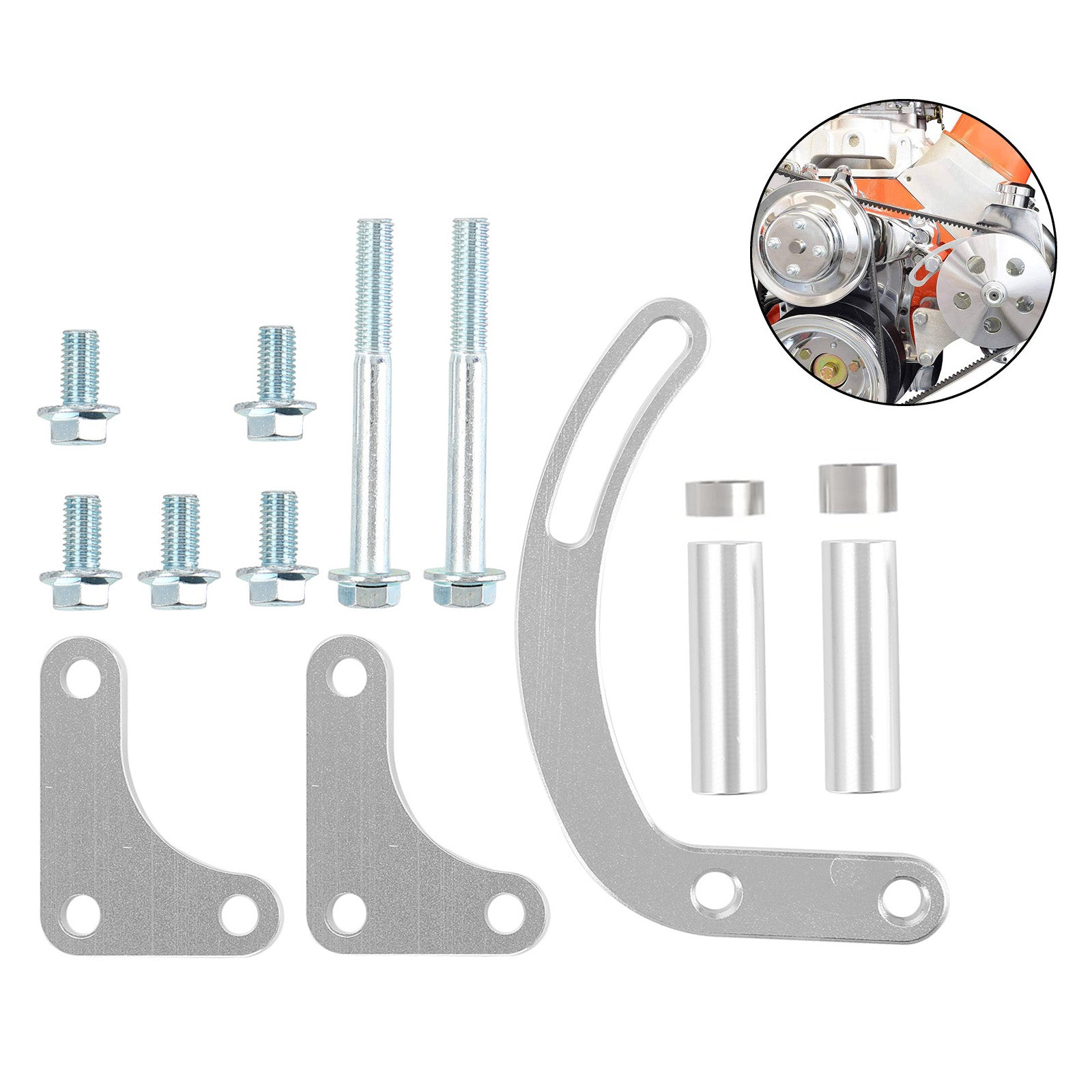 PALASER Billet Power Steering Pump Bracket Kit Fit Chevy Sbc 305 327 350 Small Block - Image 4