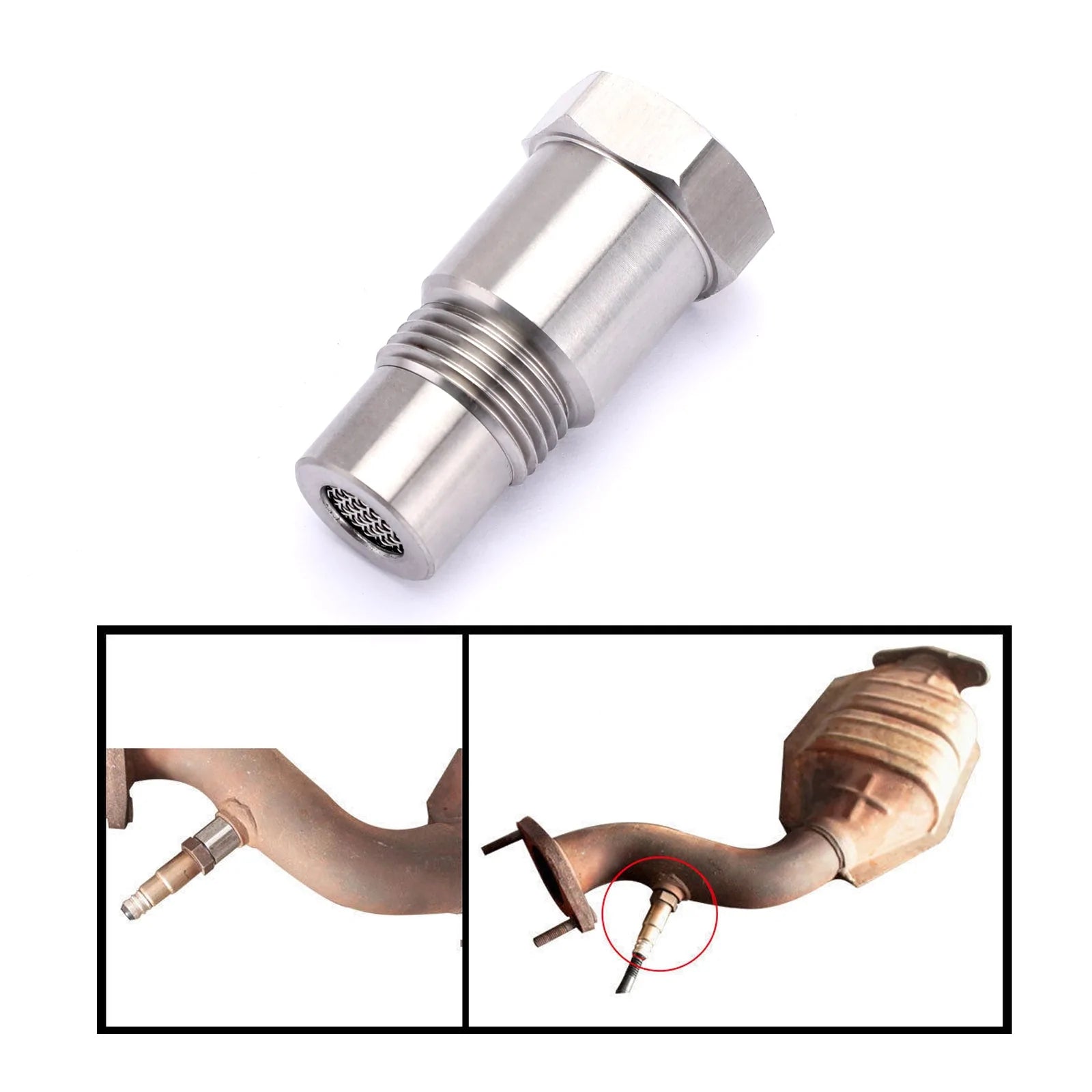 PALASER M18 X 1.5 O2 Sensor Delete Kit Cel Check Engine Light Spacer Oxygen Sensor Extender With Catalytic Converter