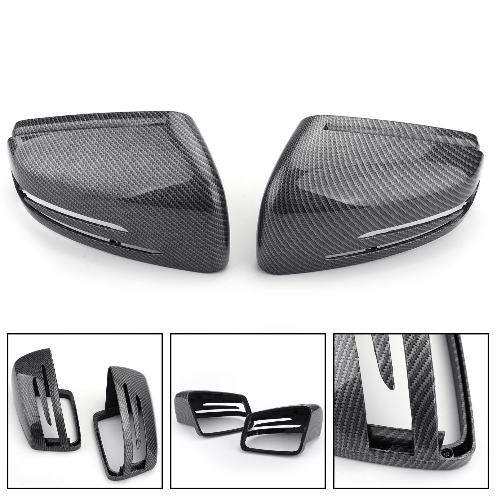 PALASER Carbon Fiber Rear View Side Mirror Cover Trim For Benz 2011-2018 Benz W212 W204 - Image 4