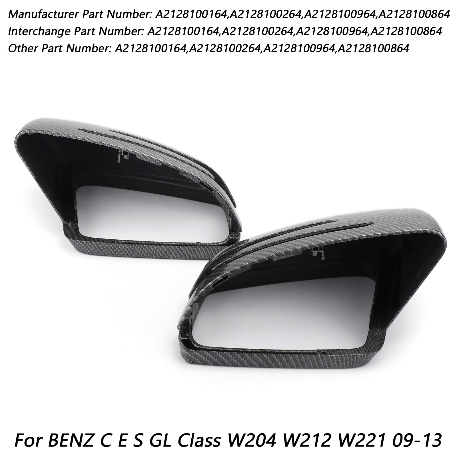PALASER Carbon Fiber Rear View Side Mirror Cover Trim For Benz 2011-2018 Benz W212 W204 - Image 5