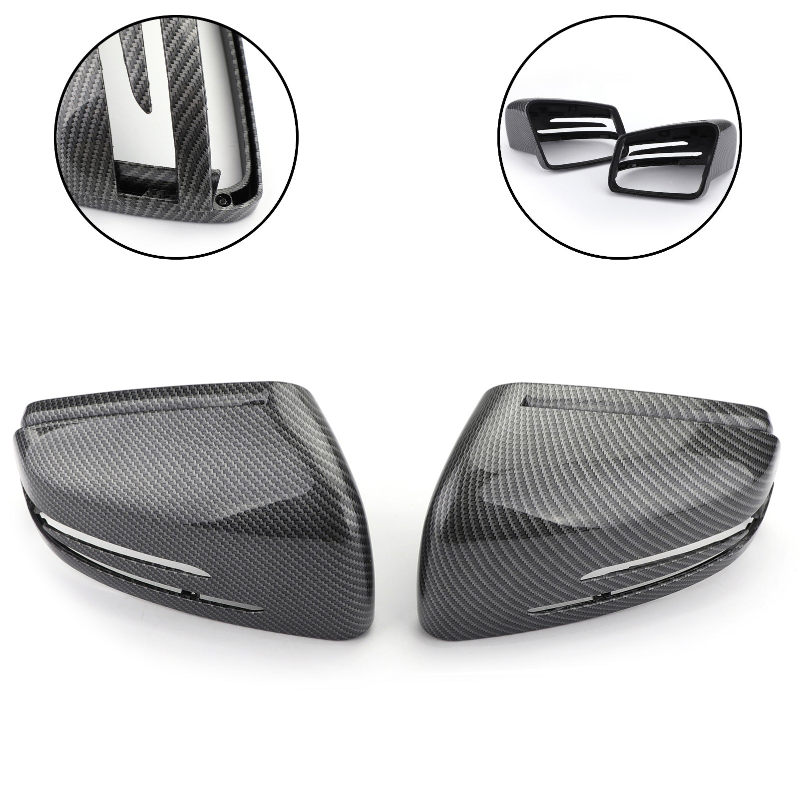 PALASER Carbon Fiber Rear View Side Mirror Cover Trim For Benz 2011-2018 Benz W212 W204 - Image 3