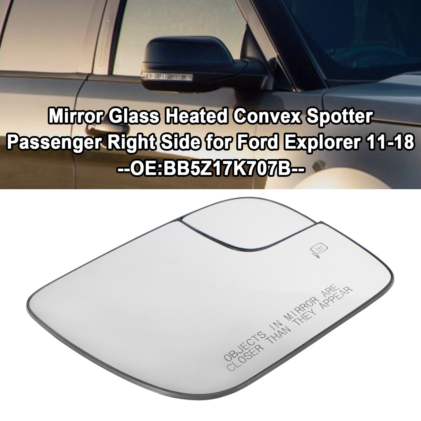 PALASER 2011-2018 Ford Explorer Mirror Glass Heated Convex Spotter BB5Z17K707M BB5Z17K707B - Image 12