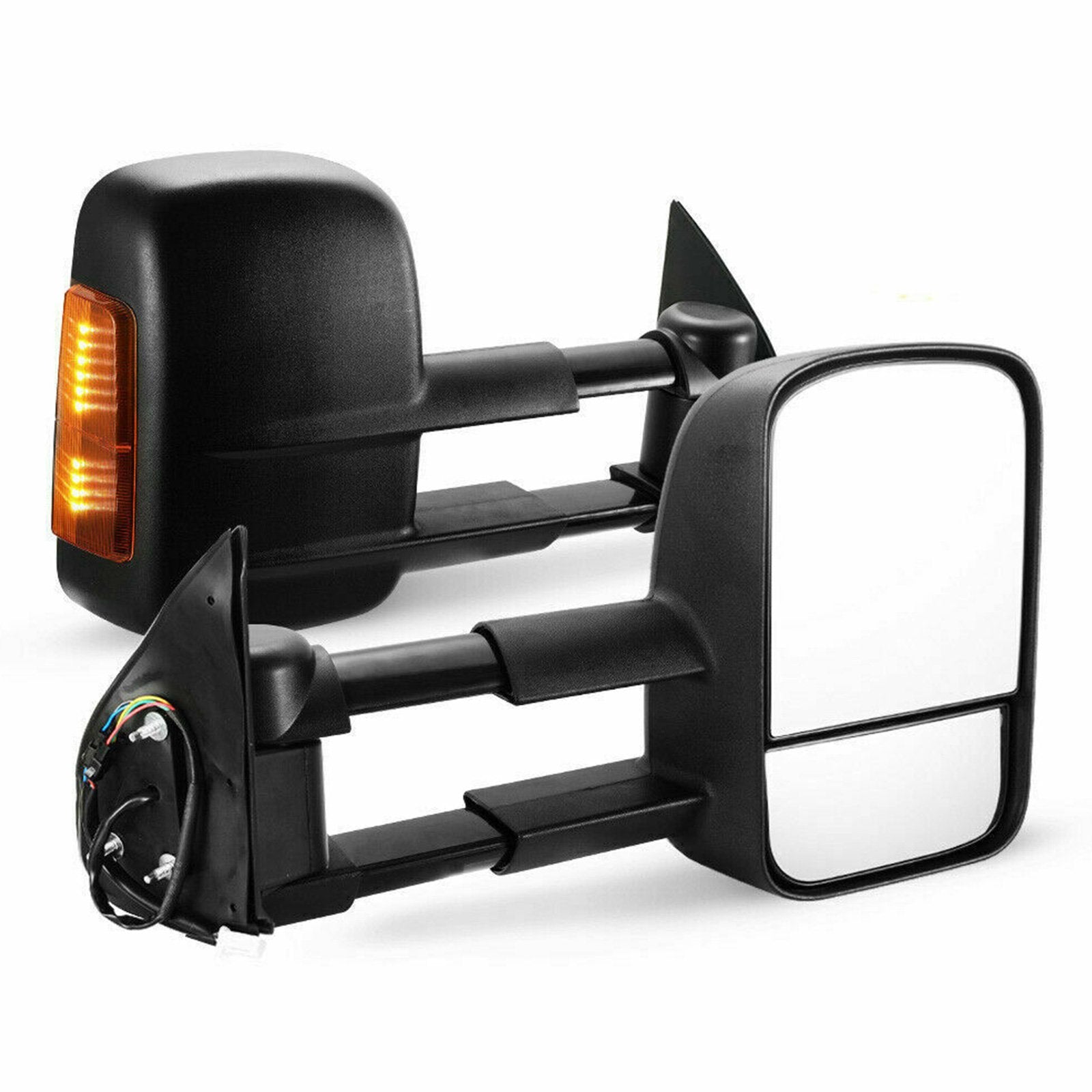 PALASER Pair Extendable Caravan Towing Mirrors For Toyota Hilux Revo 2015 On Indicator