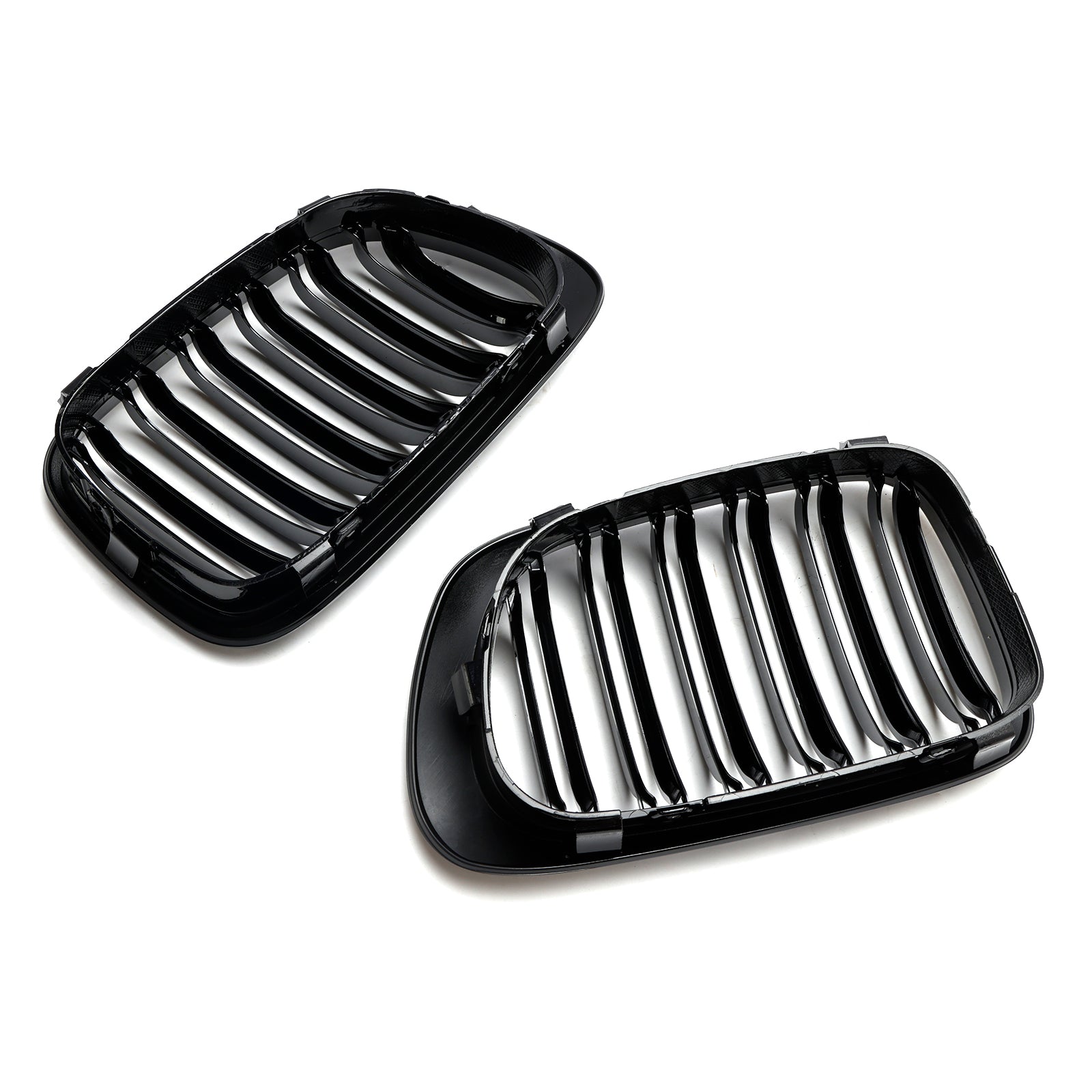 PALASER Double Line Front Hood Grille Grills Gloss Black For 1998-2001 BMW E46 2-Door - Image 4