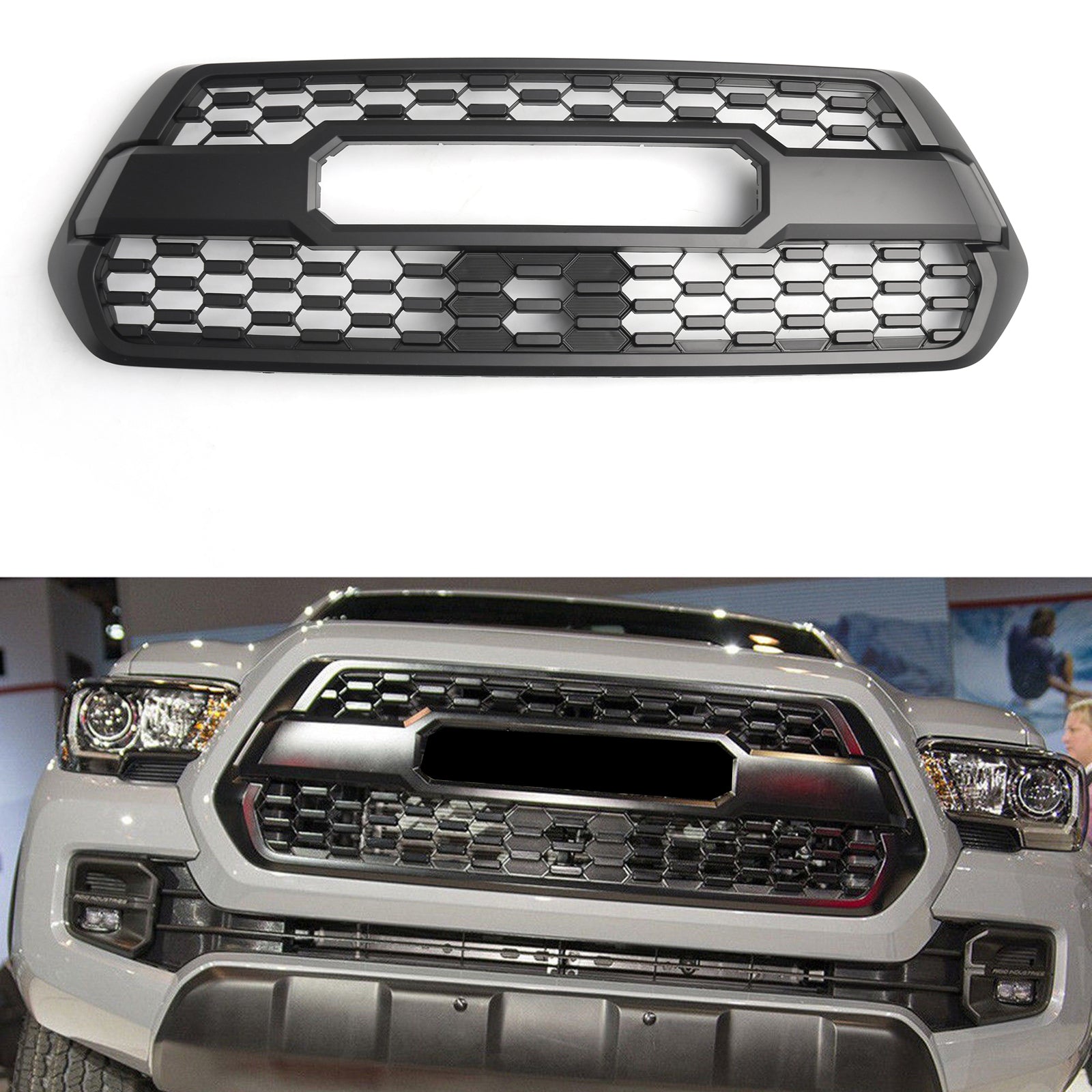 PALASER 2016-2023 Tacoma Trd Pro PT228-35170 Front Bumper Hood Grill Kit Matte Black