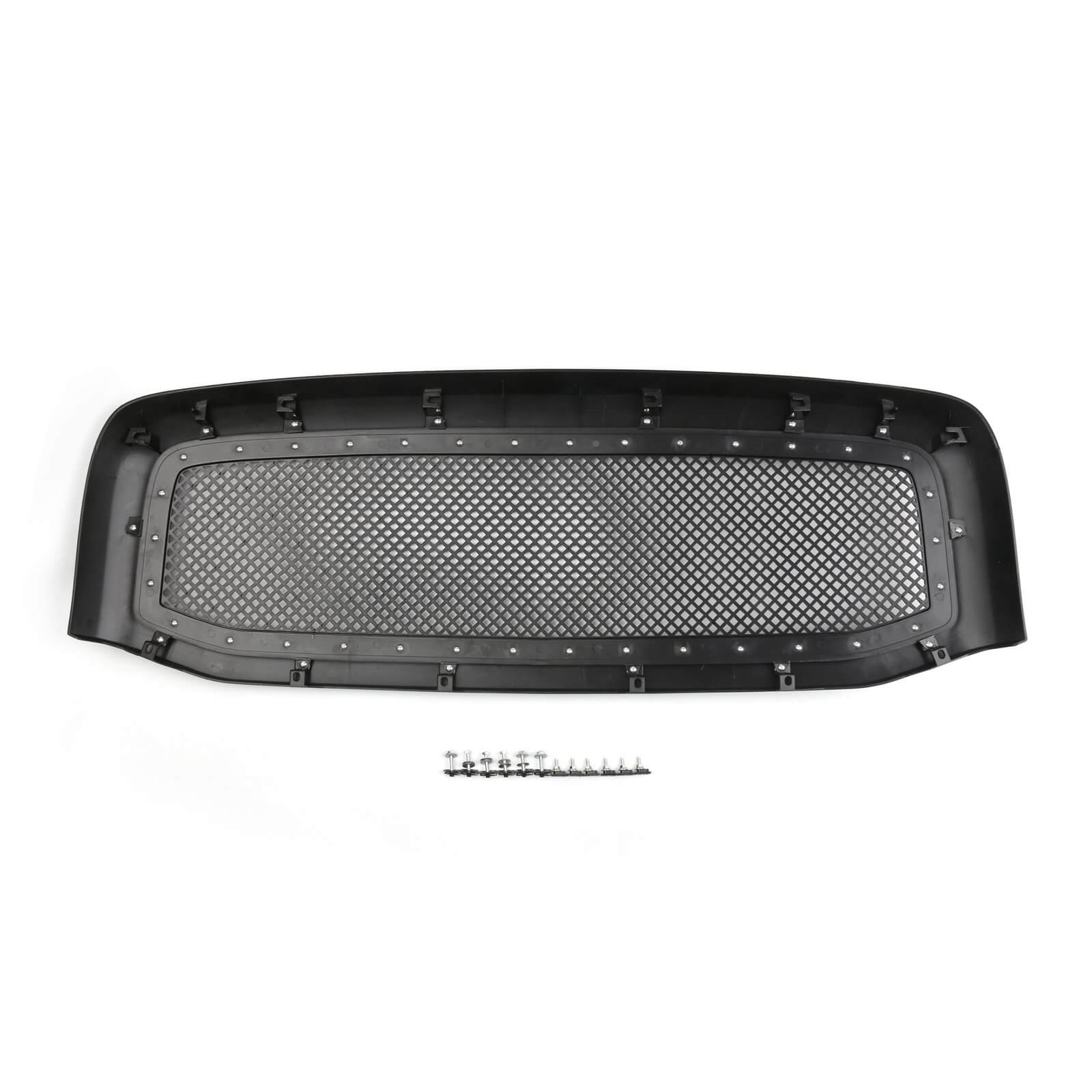 PALASER 2006-2008 Dodge Ram 1500 2500 3500 Front Hood Grill Mesh Style Rivet Grille Replacement Black/chrome - Image 7