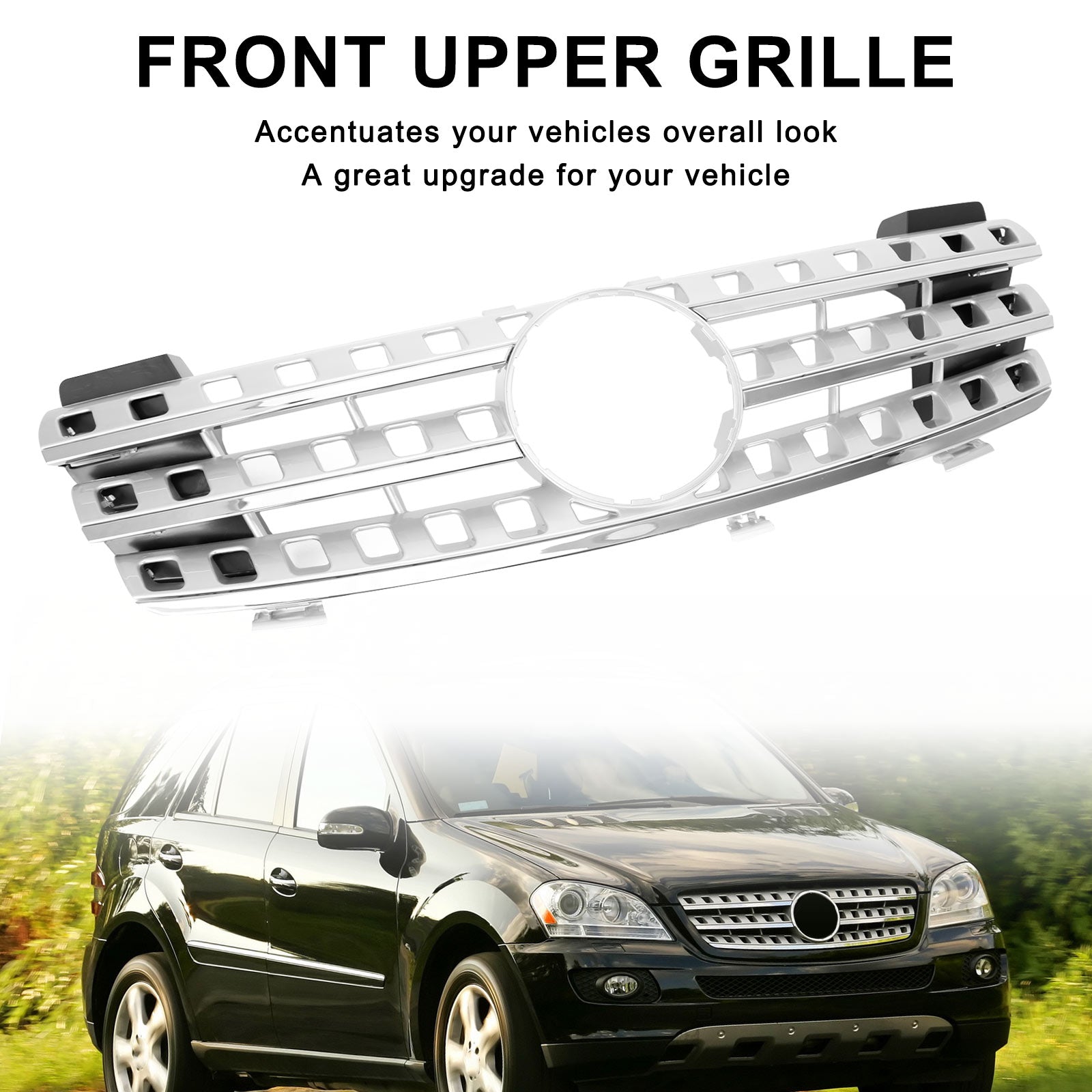 PALASER 2005-2008 Benz Ml-class W164 Front Grille Grill Chrome - Image 8