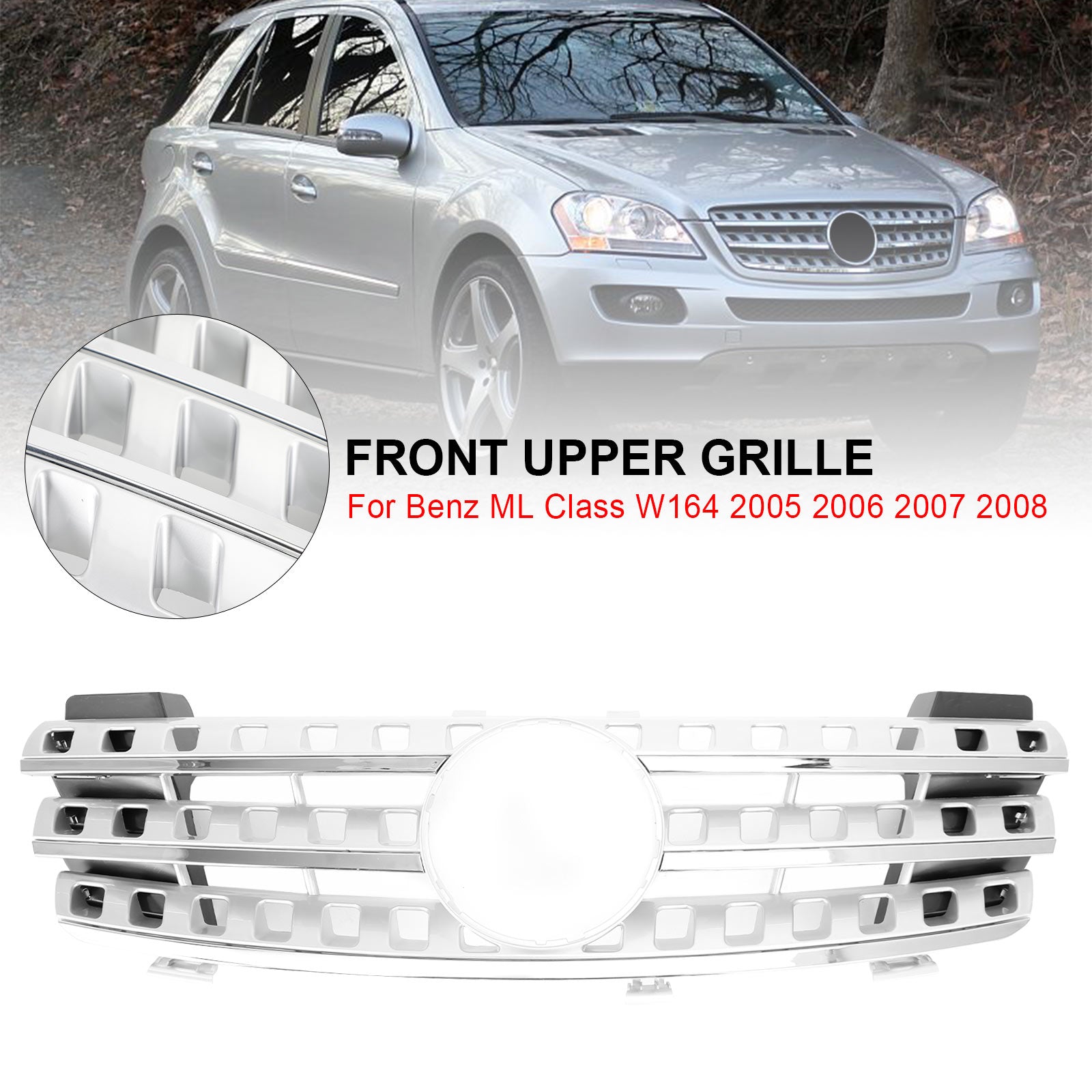 PALASER 2005-2008 Benz Ml-class W164 Front Grille Grill Chrome
