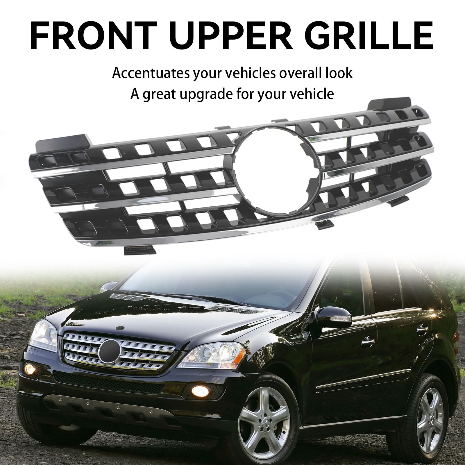 PALASER 2005-2008 W164 Benz Ml-class Front Grill Chrome/black Grille