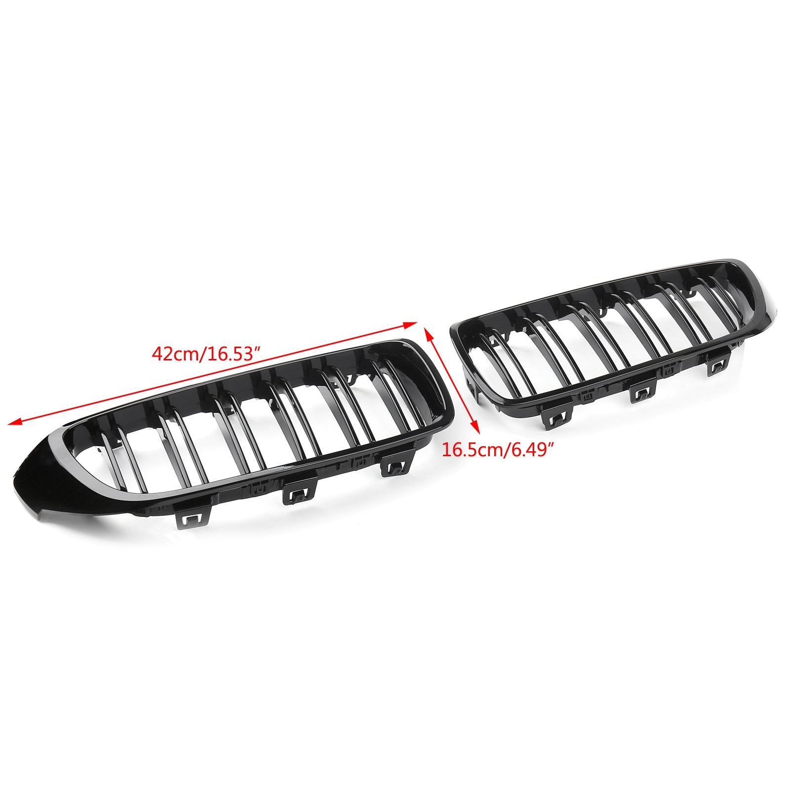 PALASER For BMW F32 F33 F36 F82 2014+ Gloss Black Kidney Grille Dual Slat M4 Sport Grill - Image 2