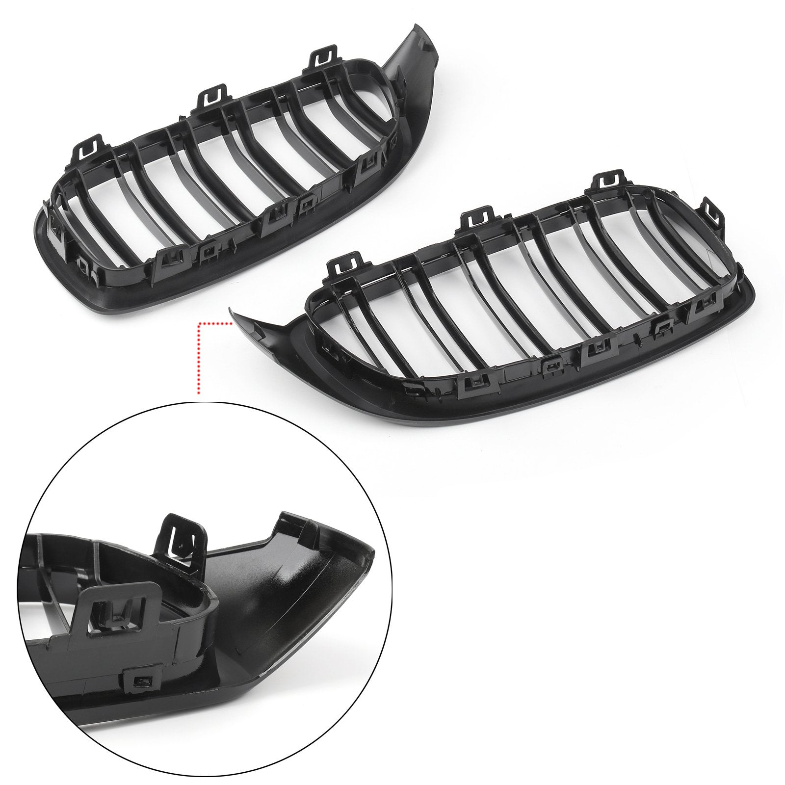 PALASER For BMW F32 F33 F36 F82 2014+ Gloss Black Kidney Grille Dual Slat M4 Sport Grill - Image 3