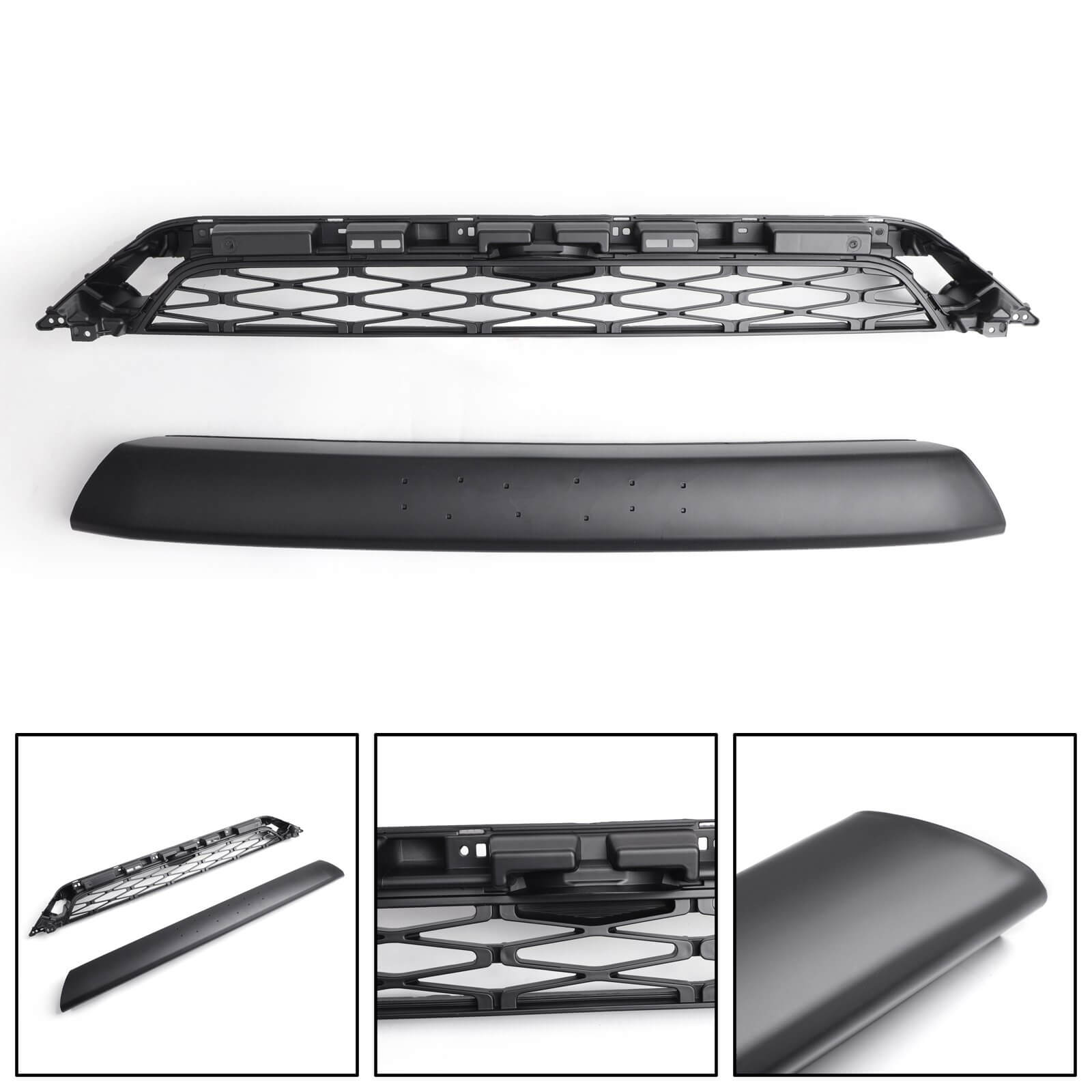 PALASER No Need To Drill Version 2014-2019 4Runner Trd Pro 2 Piece Front Bumper Grille PZ323-35056 PZ327-35053 Grill Replacement+gray