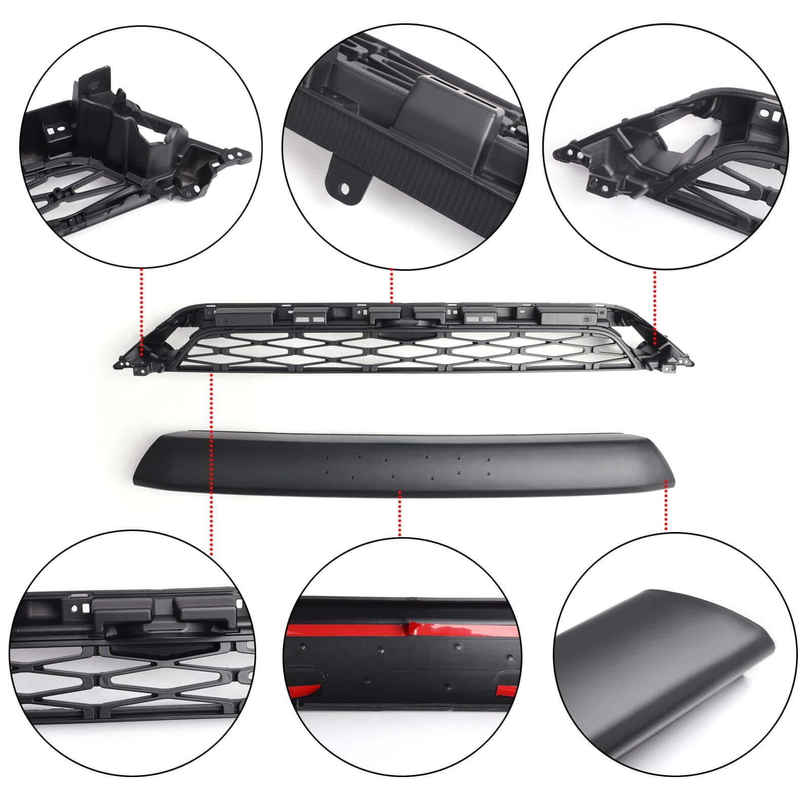 PALASER No Need To Drill Version 2014-2019 4Runner Trd Pro 2 Piece Front Bumper Grille PZ323-35056 PZ327-35053 Grill Replacement+gray - Image 7