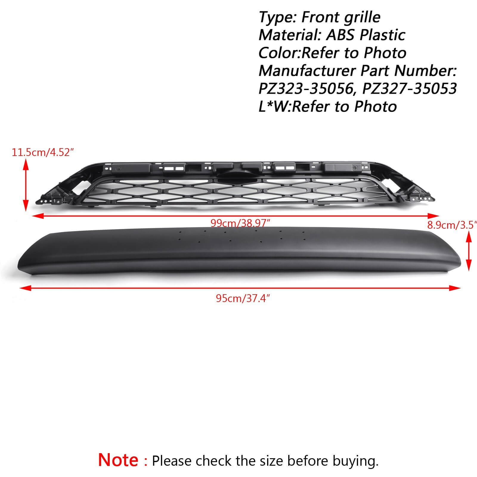 PALASER No Need To Drill Version 2014-2019 4Runner Trd Pro 2 Piece Front Bumper Grille PZ323-35056 PZ327-35053 Grill Replacement+gray - Image 3
