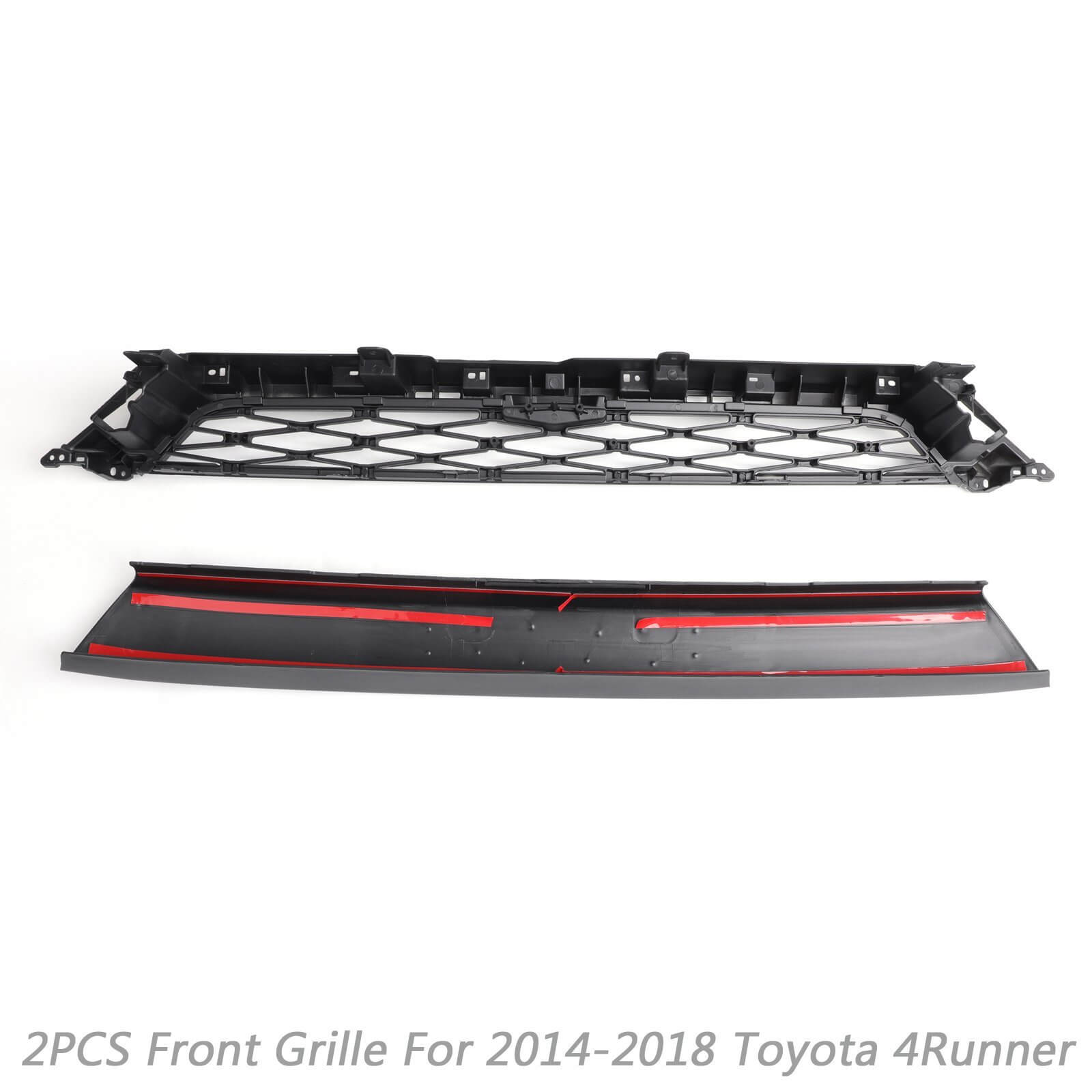 PALASER No Need To Drill Version 2014-2019 4Runner Trd Pro 2 Piece Front Bumper Grille PZ323-35056 PZ327-35053 Grill Replacement+gray - Image 2