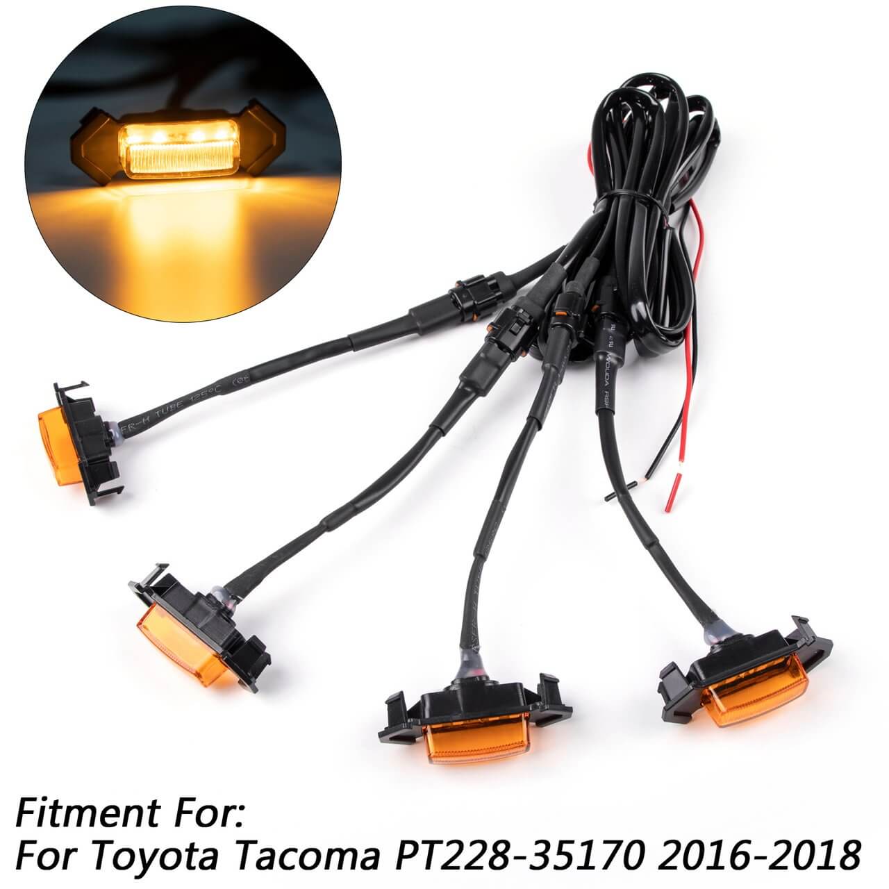 PALASER Trd Pro Grille + Acc Drcc Garnish Sensor Cover + LED Lights For Toyota Tacoma 2016-2023 - Image 5