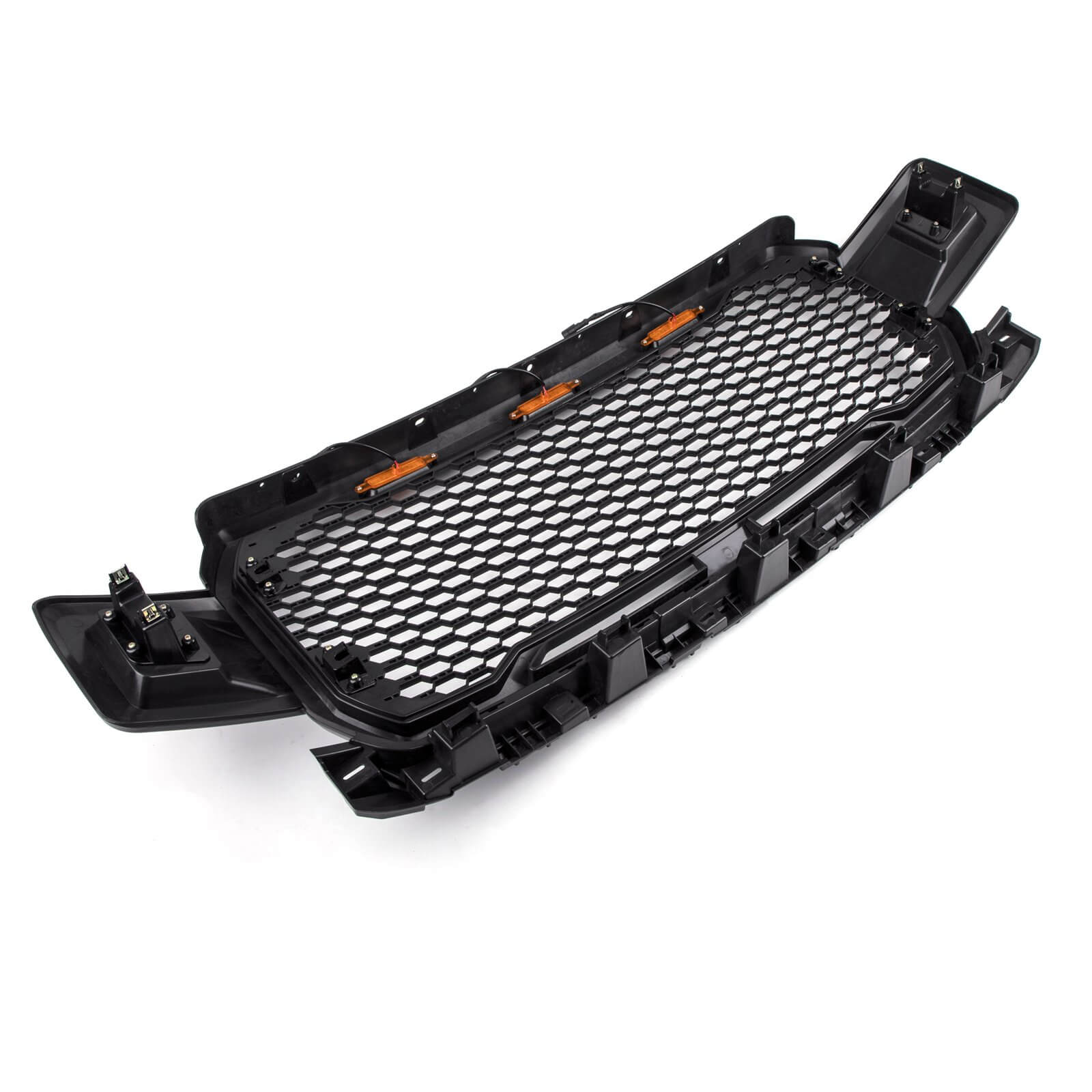 PALASER 18-20 Ford F150 Honeycomb Grill Amber LED Raptor Style Grill Repalcment - Image 4
