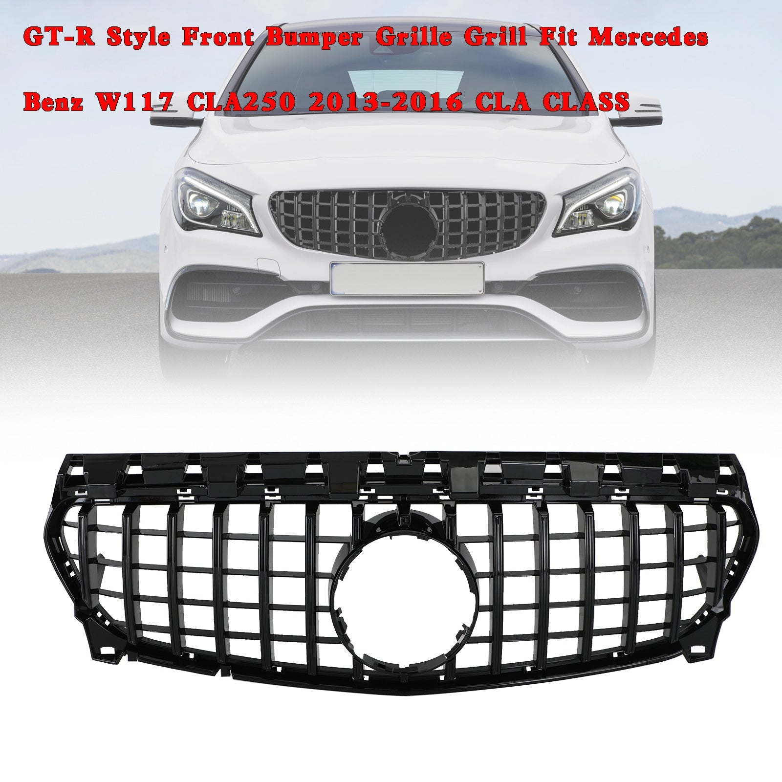 PALASER Gt-r Style Front Bumper Grill For 2013-2019 Benz W117 CLA180 CLA200 CLA250 CLA260 CLA45 - Image 6