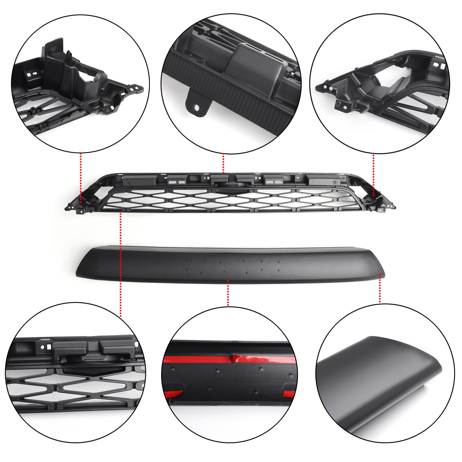 PALASER 2014-2019 Toyota 4Runner Trd Pro Front Grille Grill Kit Gray Word + LED Light - Image 8
