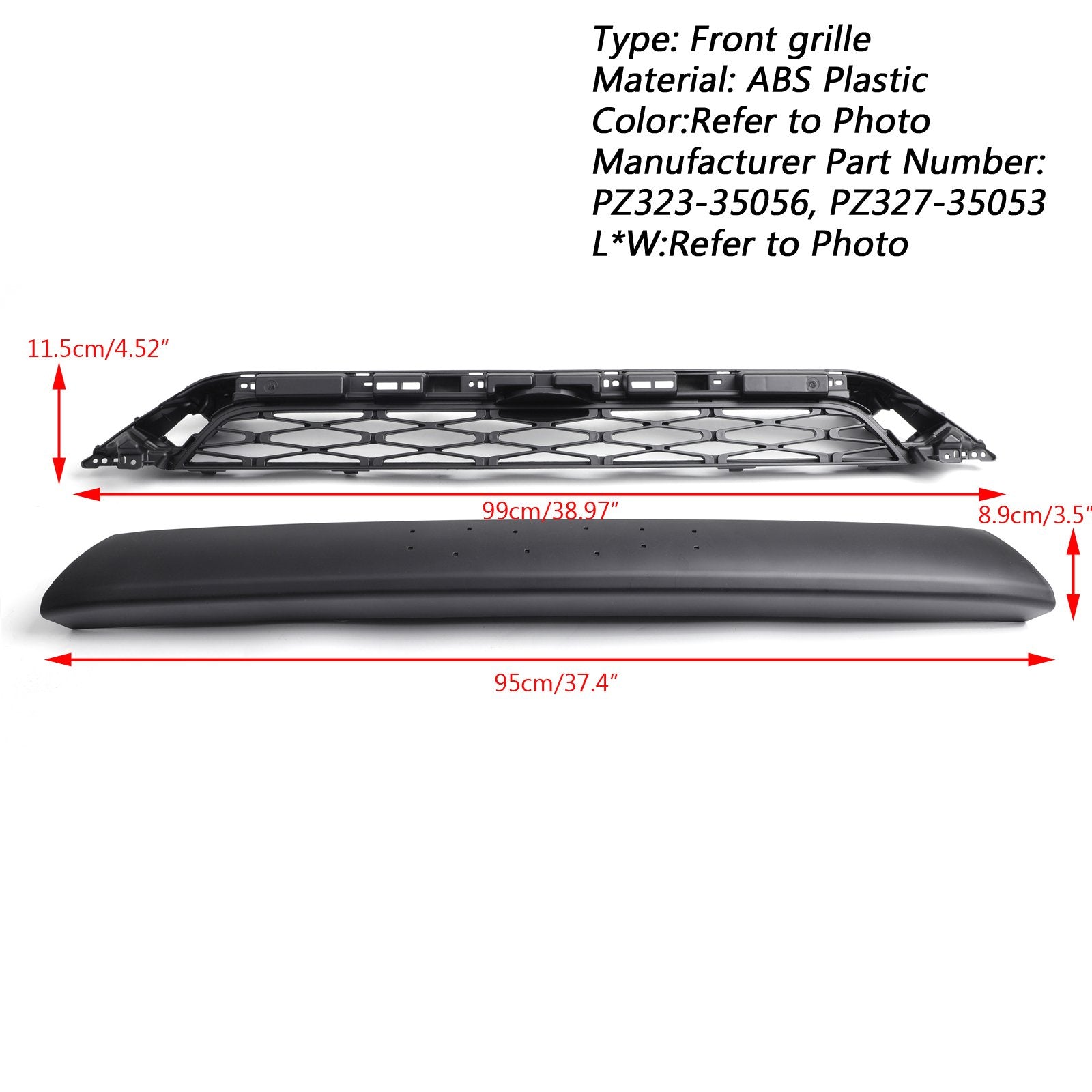 PALASER 2014-2019 Toyota 4Runner Trd Pro Front Grille Grill Kit Gray Word + LED Light - Image 4