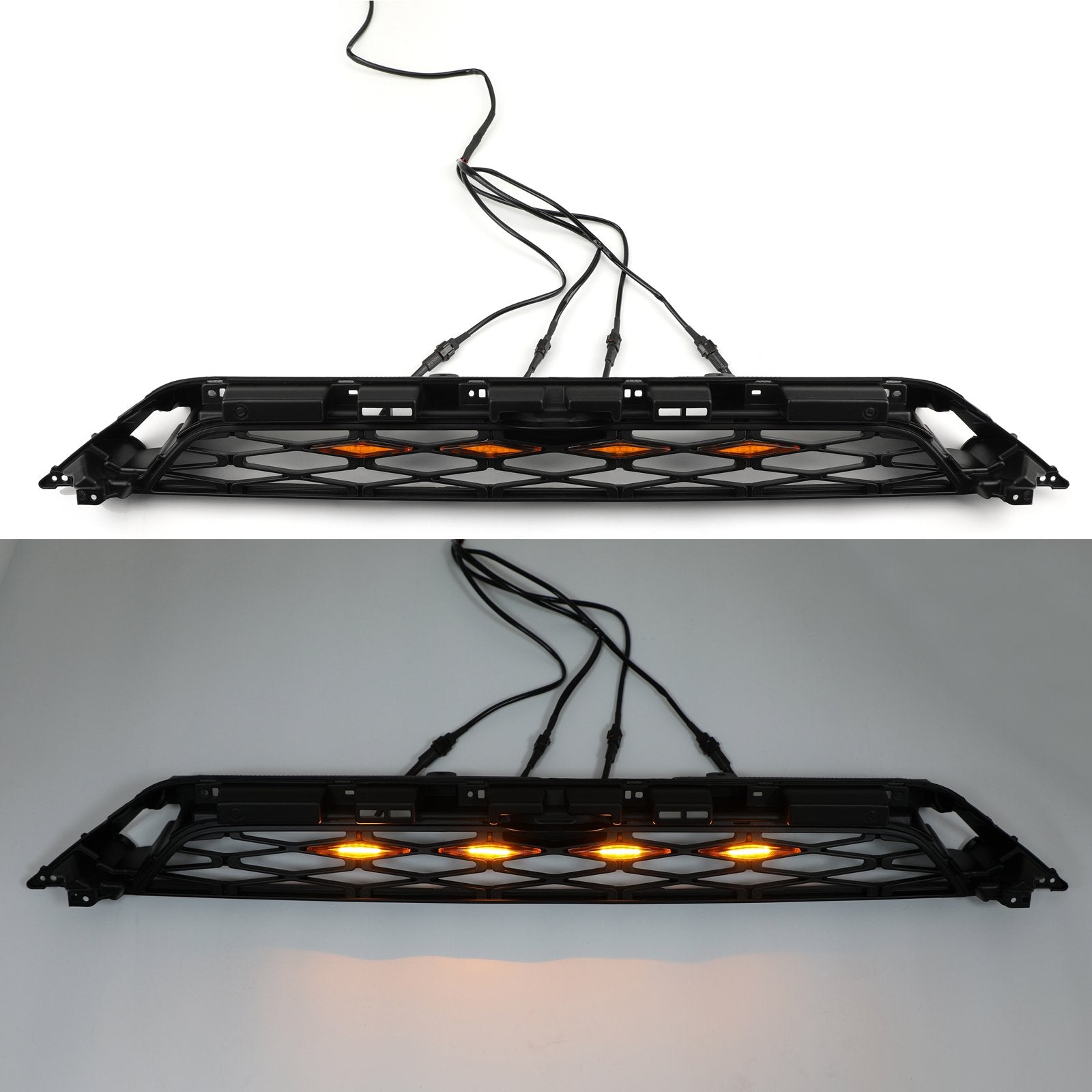 PALASER 2014-2019 Toyota 4Runner Trd Pro Front Grille Grill Kit Gray Word + LED Light - Image 5