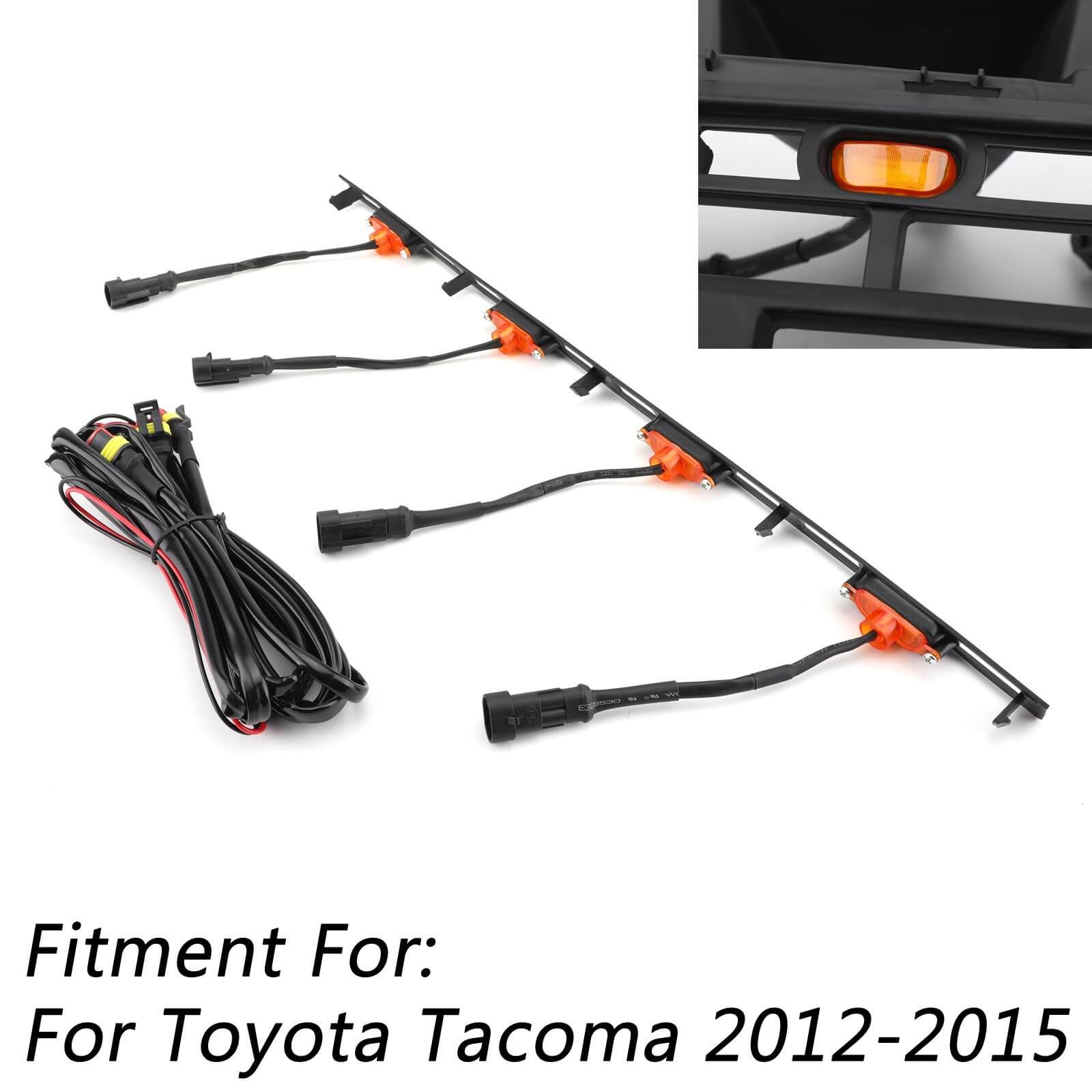 PALASER Tacoma 2012-2015 Grille Amber Light Front Bumper Hood Grille LED Lights 4 Pcs - Image 4