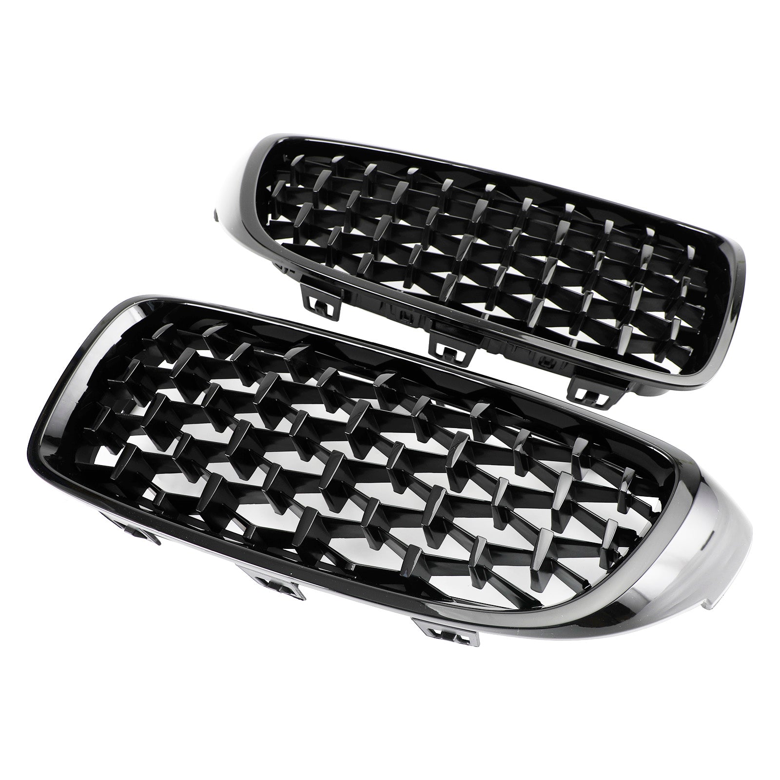 PALASER Pair Diamond Front Upper Grille For 2014-2018 BMW 4 Series F32 F33 F36 F82