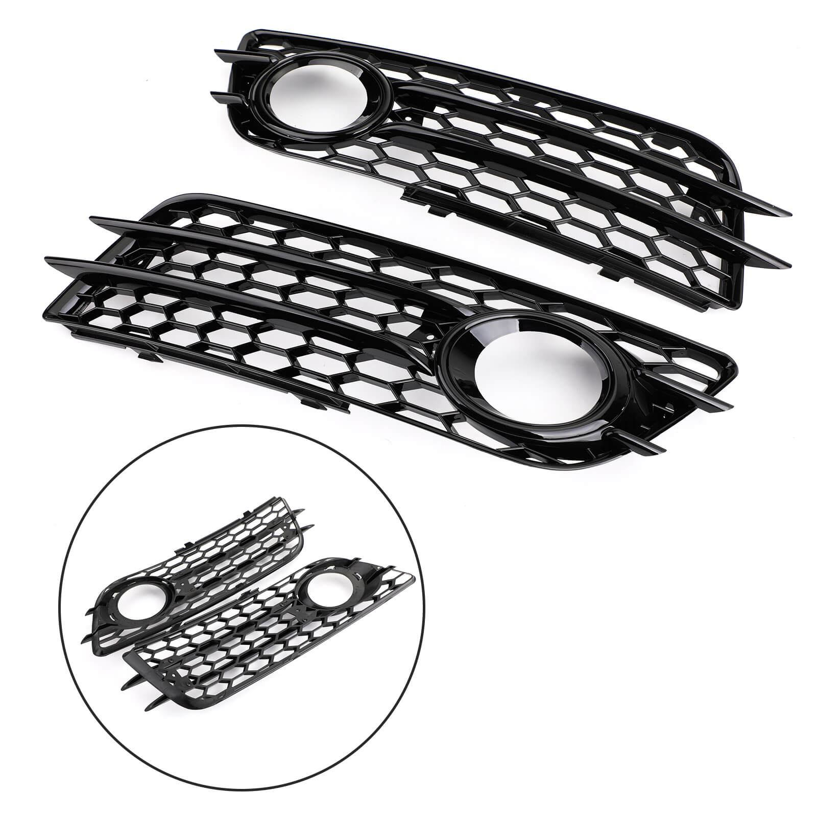 PALASER Audi A4 S-line S4 2008-2012 Sport Version Honeycomb Style Fog Light Grille Bumper - Image 12