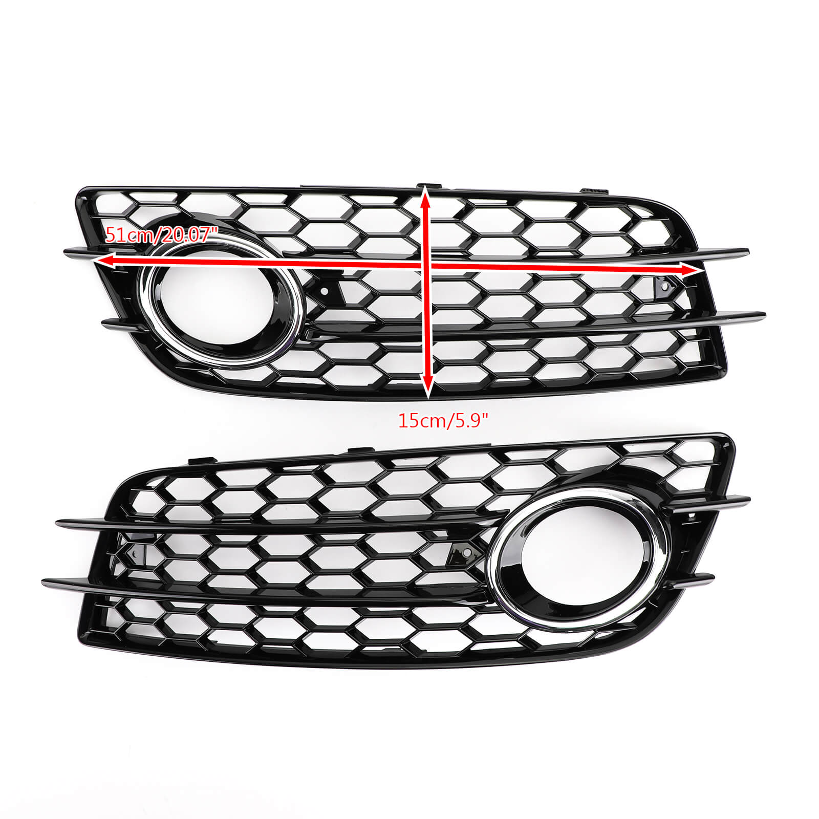 PALASER Audi A4 S-line S4 2008-2012 Sport Version Honeycomb Style Fog Light Grille Bumper - Image 3