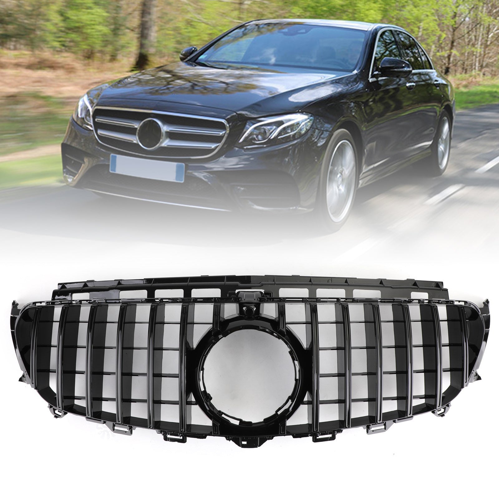 PALASER 2016-2019 Benz W213 E-class Amg Front Grill W/ Camera & Logo Grille Replacement