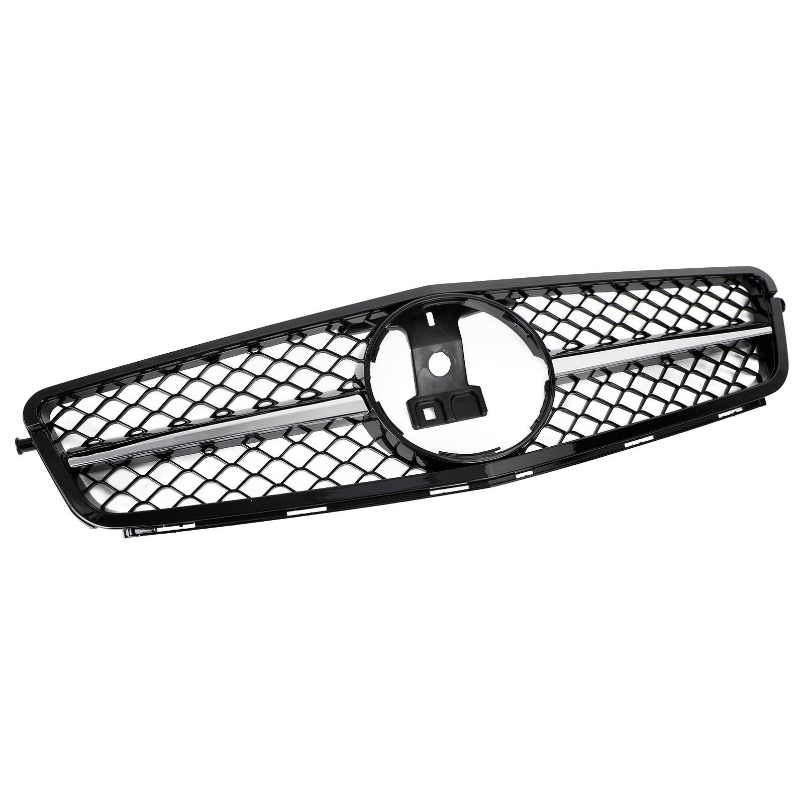 PALASER 2008-14 C-class W204 C300 C350 Benz Grille ABS Gloss Black Chrome Front Grille Replacement - Image 13