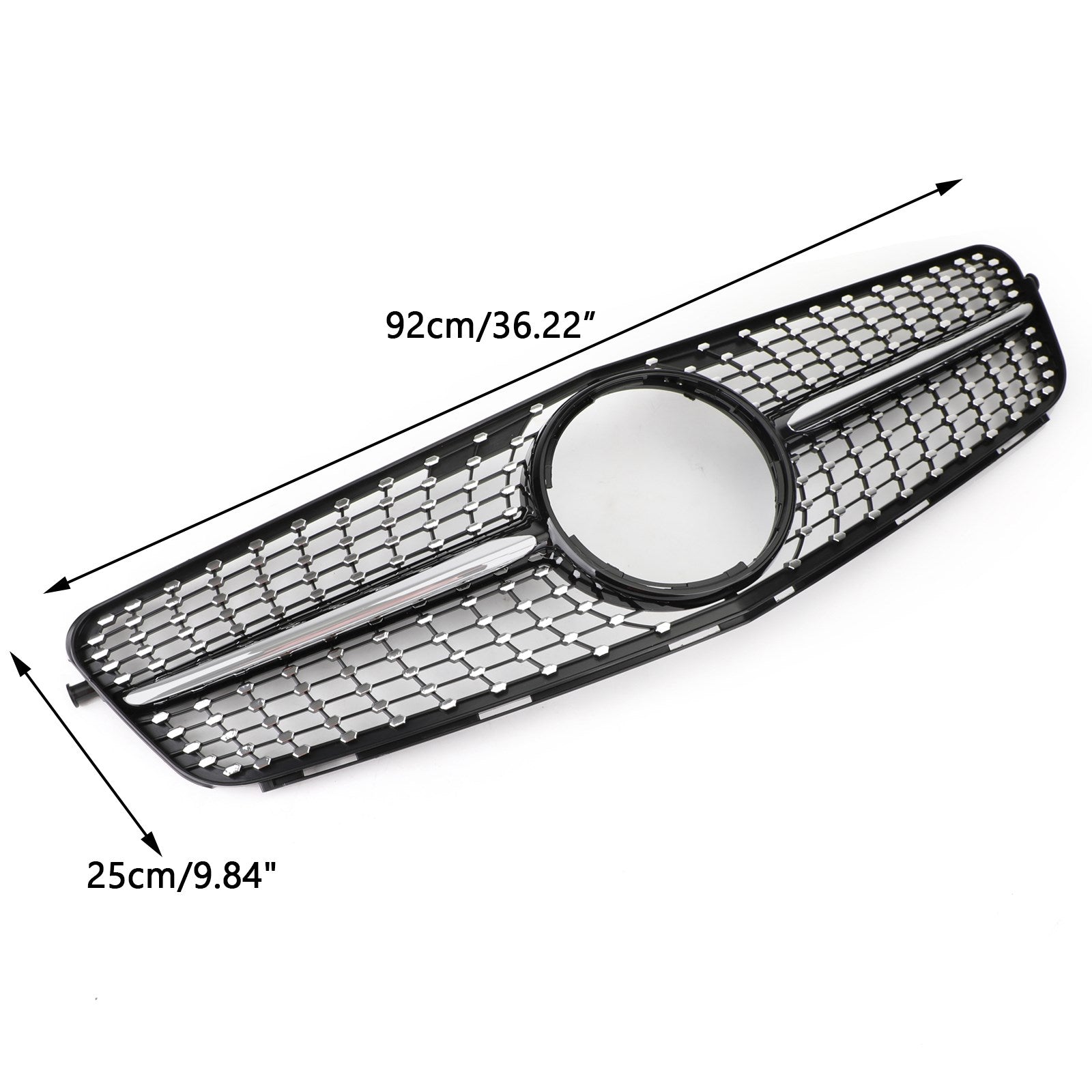 PALASER 2008-2014 Benz W204 C200 C300 Diamond Black Chrome Front Grille Grill - Image 9