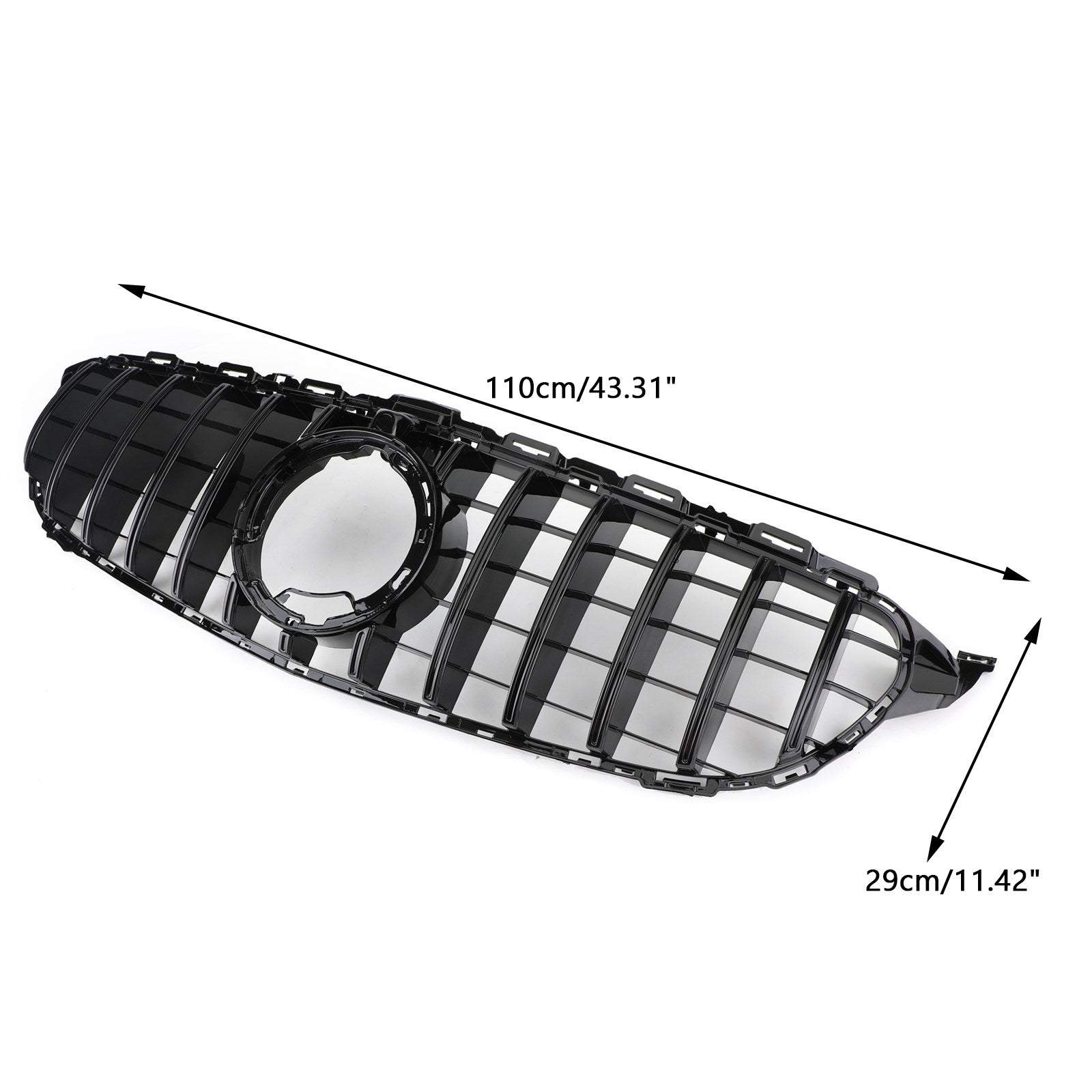 PALASER 2019-2021 Benz W205 C205 A205 Amg Gtr Style Fashion Black Grill Grille W/camera - Image 2