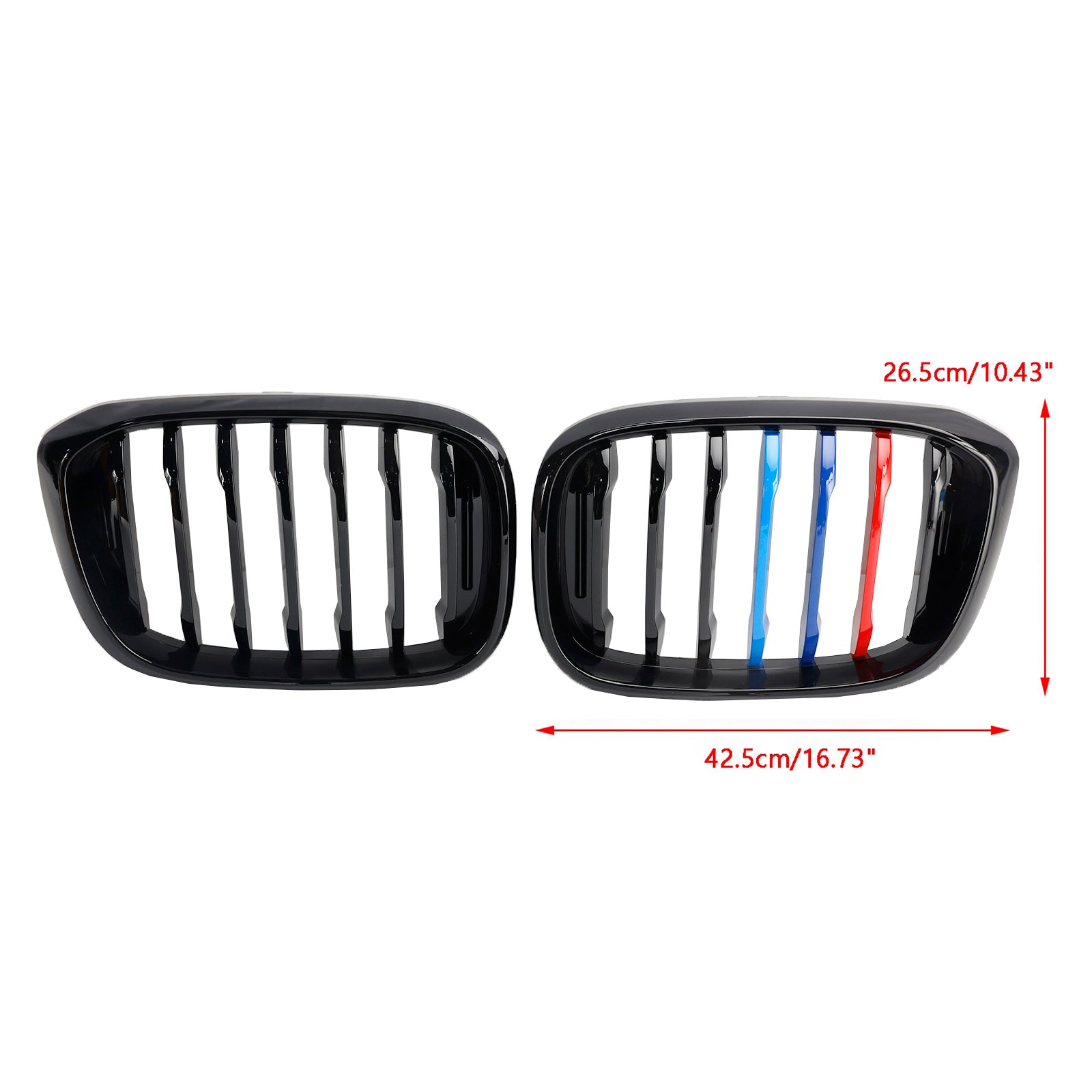 PALASER BMW G01 X3 G02 X4 Pair M-color Kidney Grill Grille 51138469959 Gloss Black - Image 9